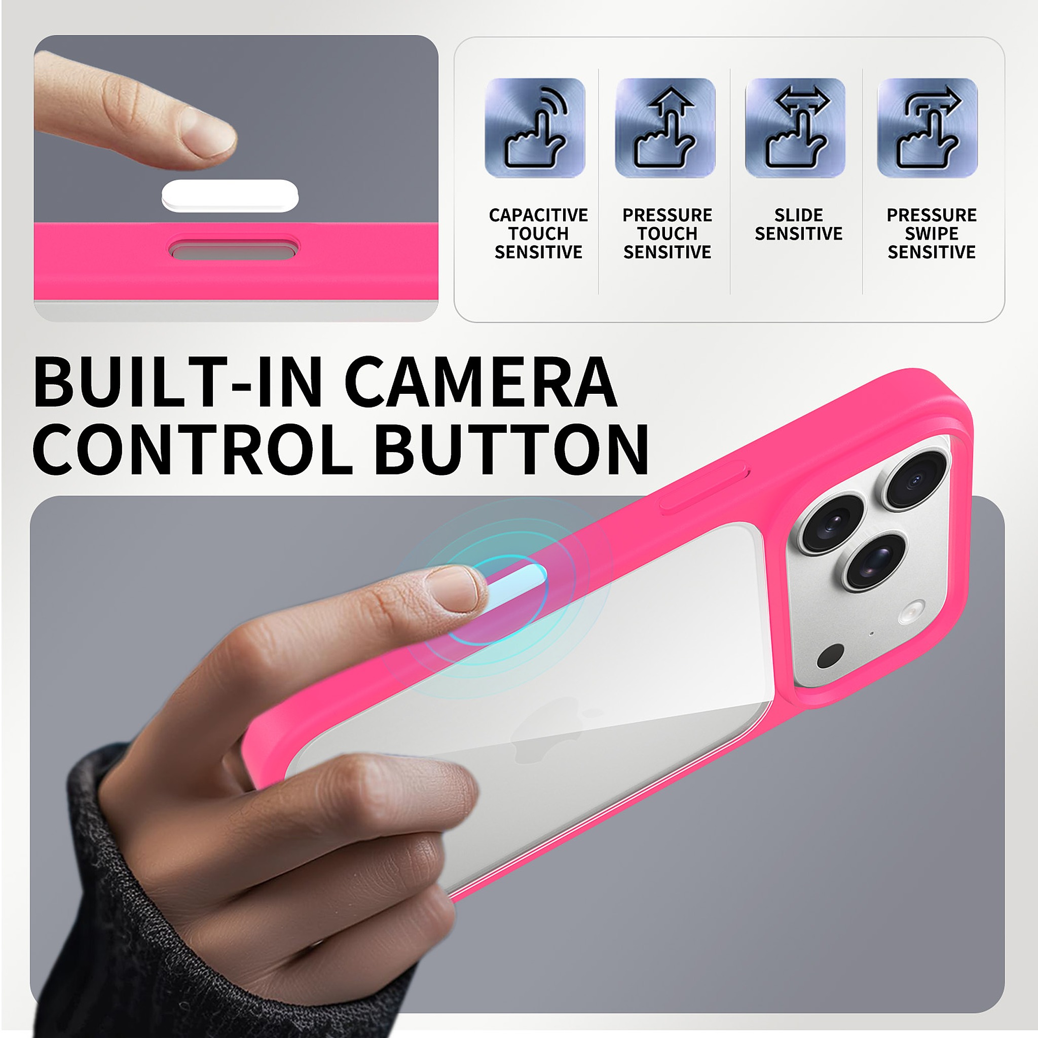 SendaFit Clear Two-in-One Touch Camera-Button Case for iPhone 17 Pro & 18 Pro detail 12