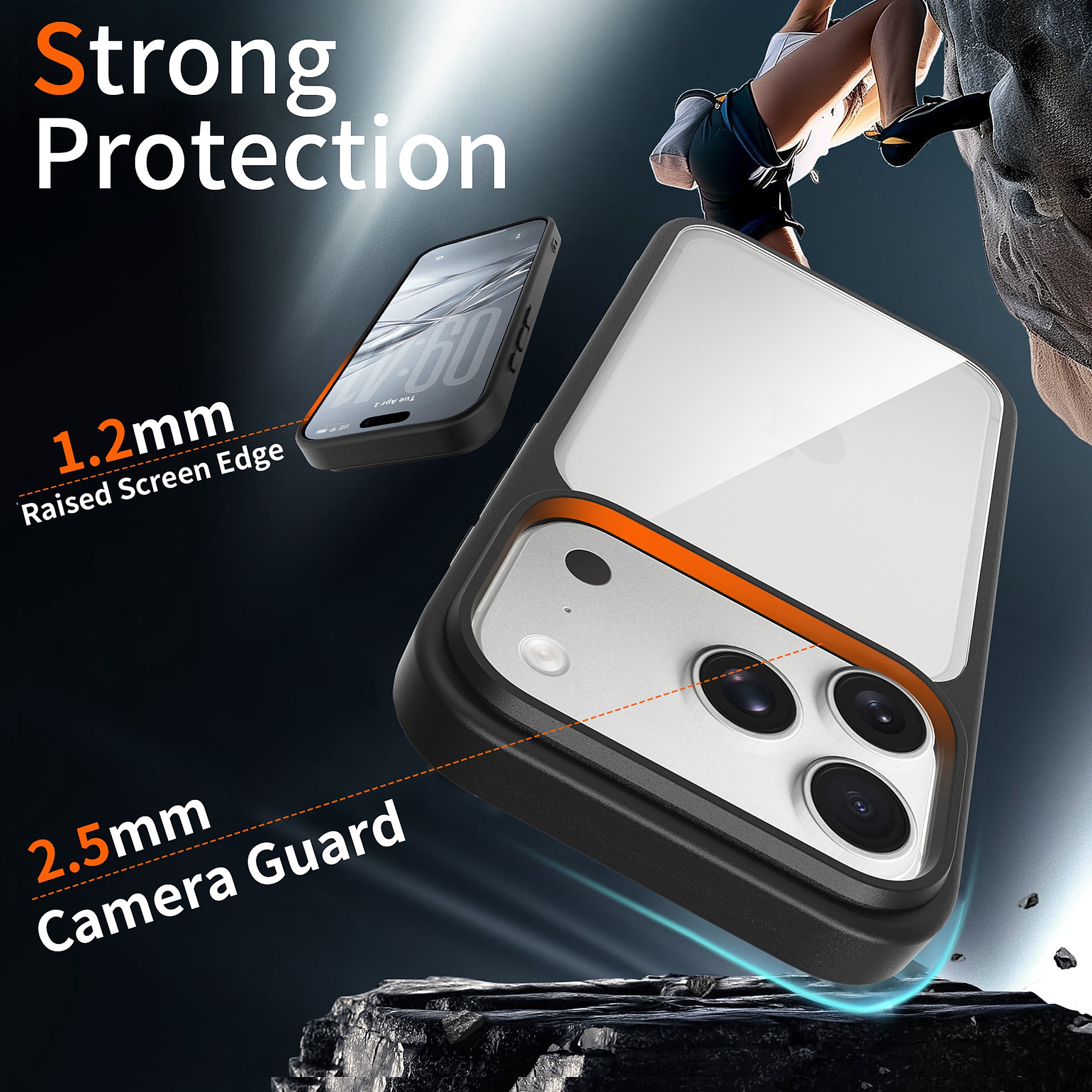 SendaFit Clear Two-in-One Touch Camera-Button Case for iPhone 17 Pro & 18 Pro detail 18