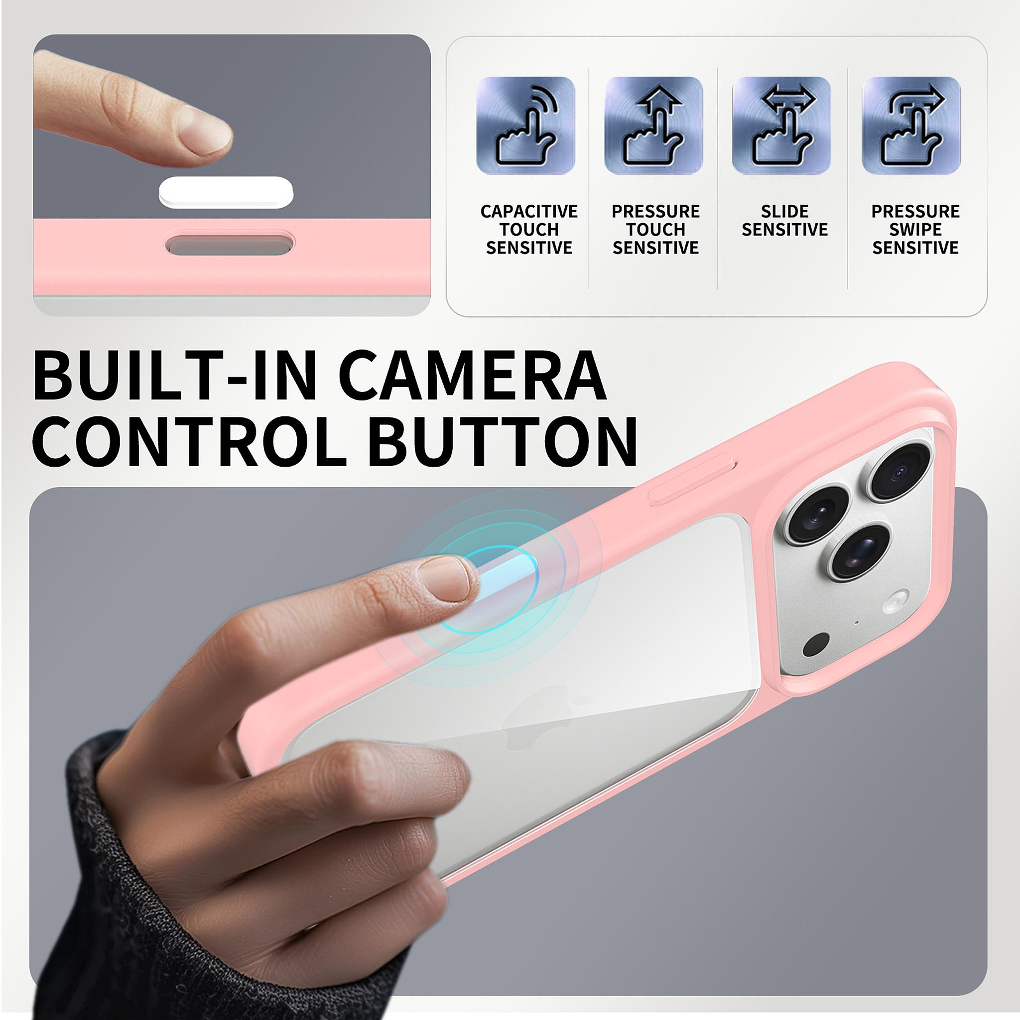 SendaFit Clear Two-in-One Touch Camera-Button Case for iPhone 17 Pro & 18 Pro detail 19
