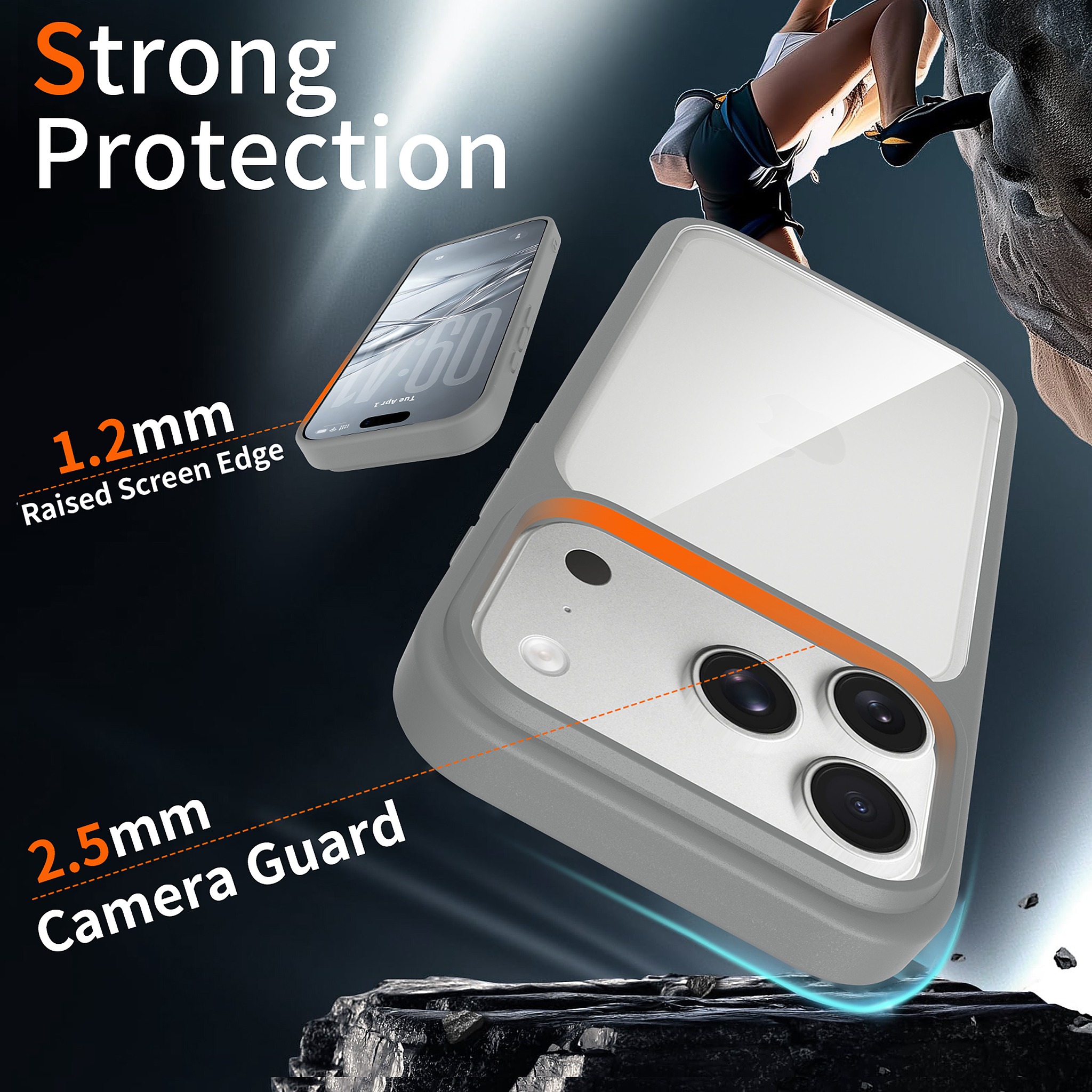 SendaFit Clear Two-in-One Touch Camera-Button Case for iPhone 17 Pro & 18 Pro detail 20