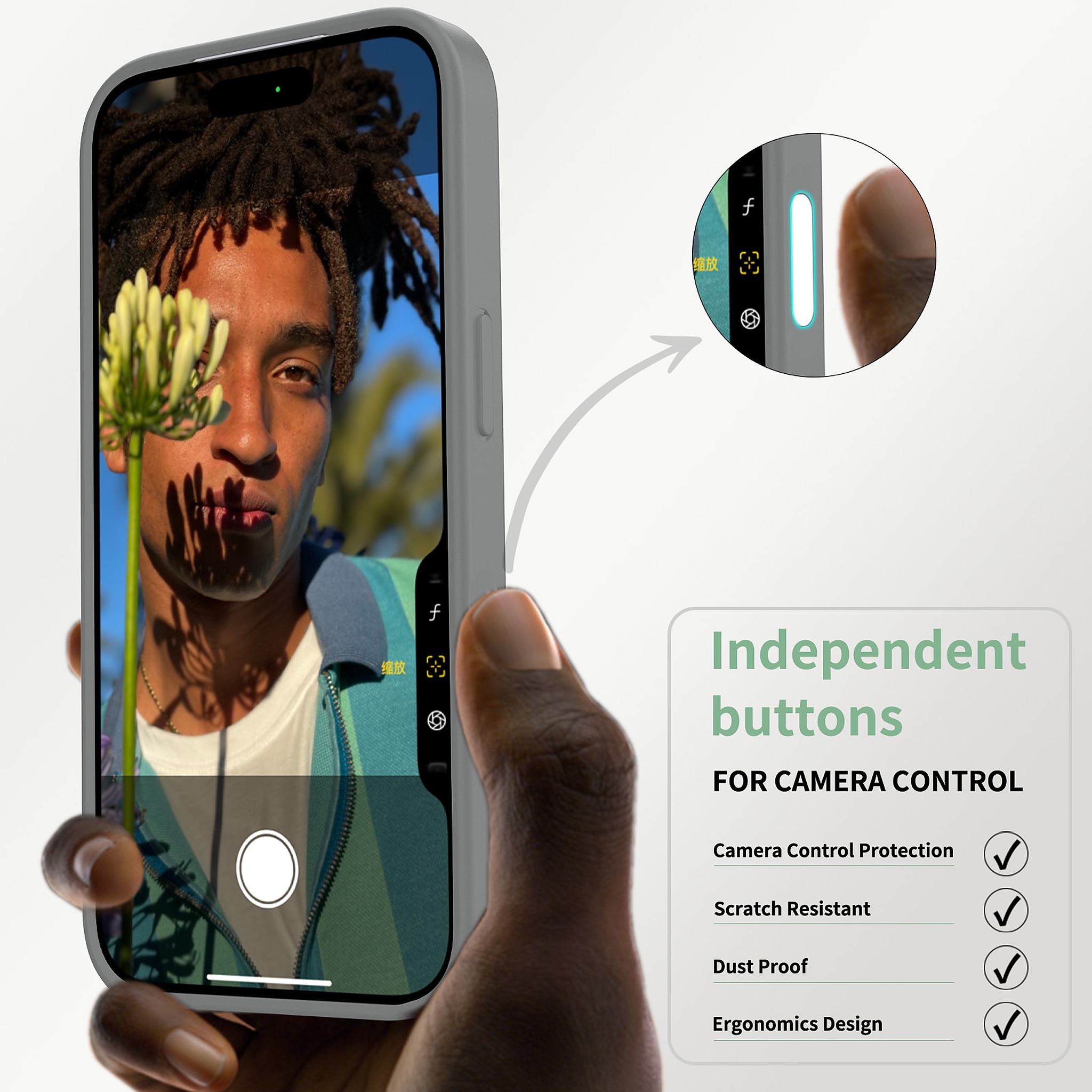 SendaFit Clear Two-in-One Touch Camera-Button Case for iPhone 17 Pro & 18 Pro detail 24