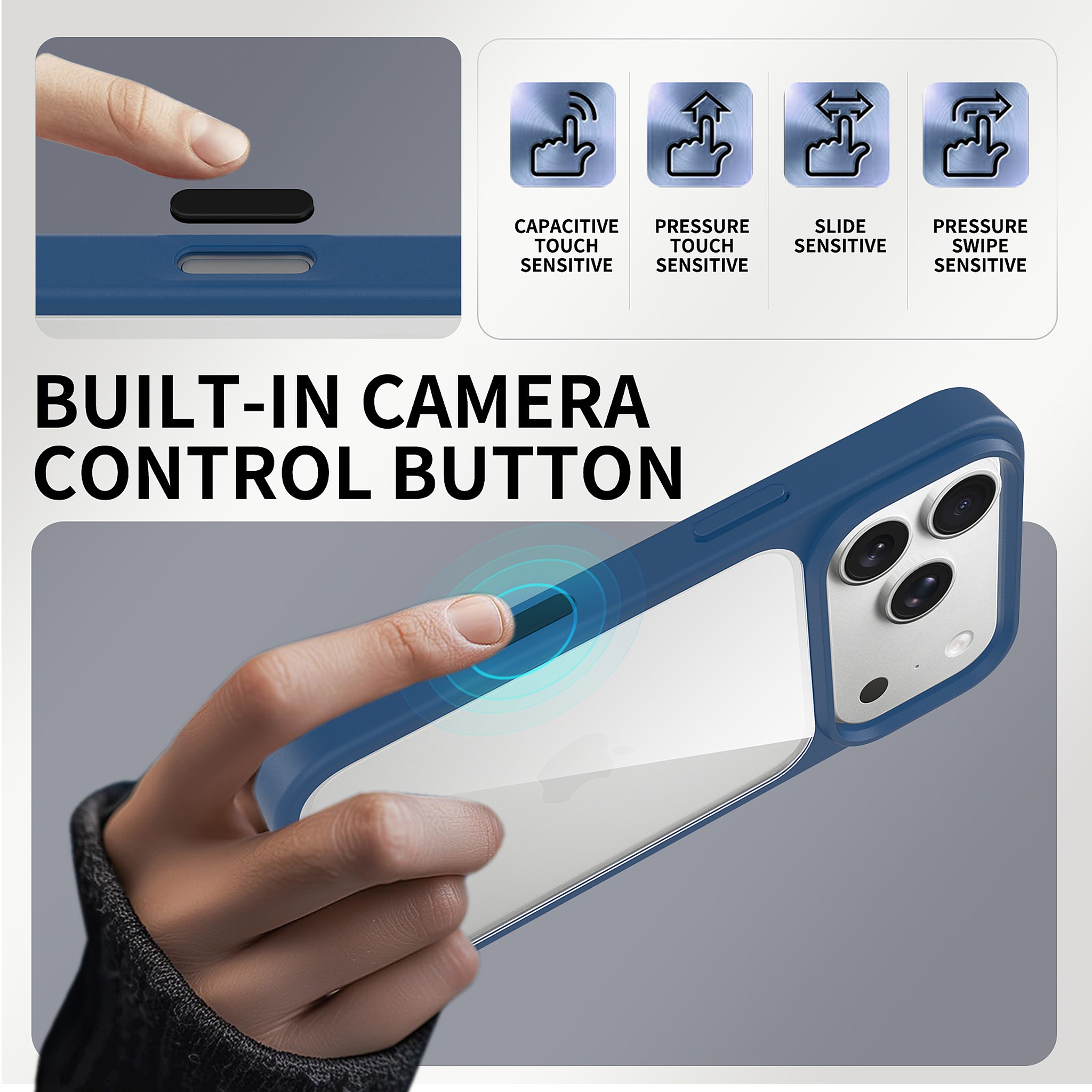 SendaFit Clear Two-in-One Touch Camera-Button Case for iPhone 17 Pro & 18 Pro detail 32
