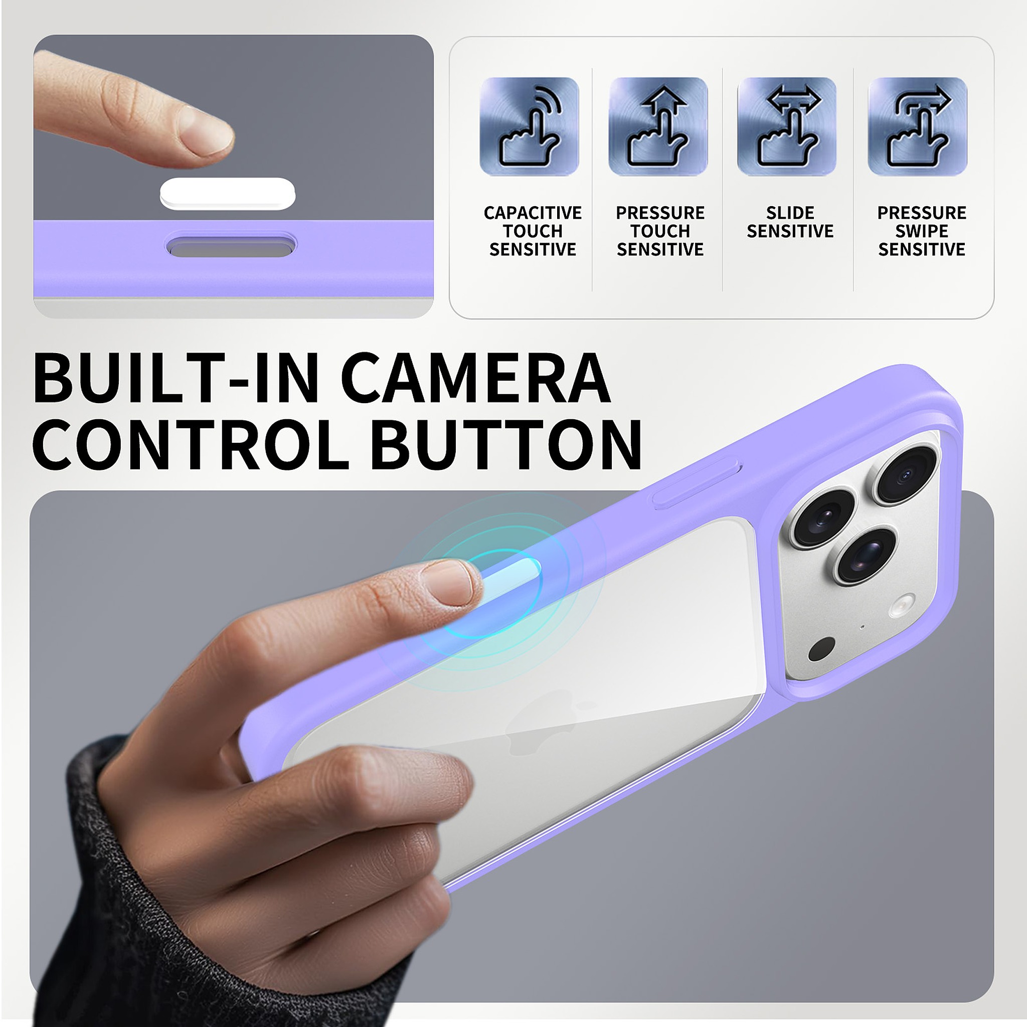 SendaFit Clear Two-in-One Touch Camera-Button Case for iPhone 17 Pro & 18 Pro detail 39