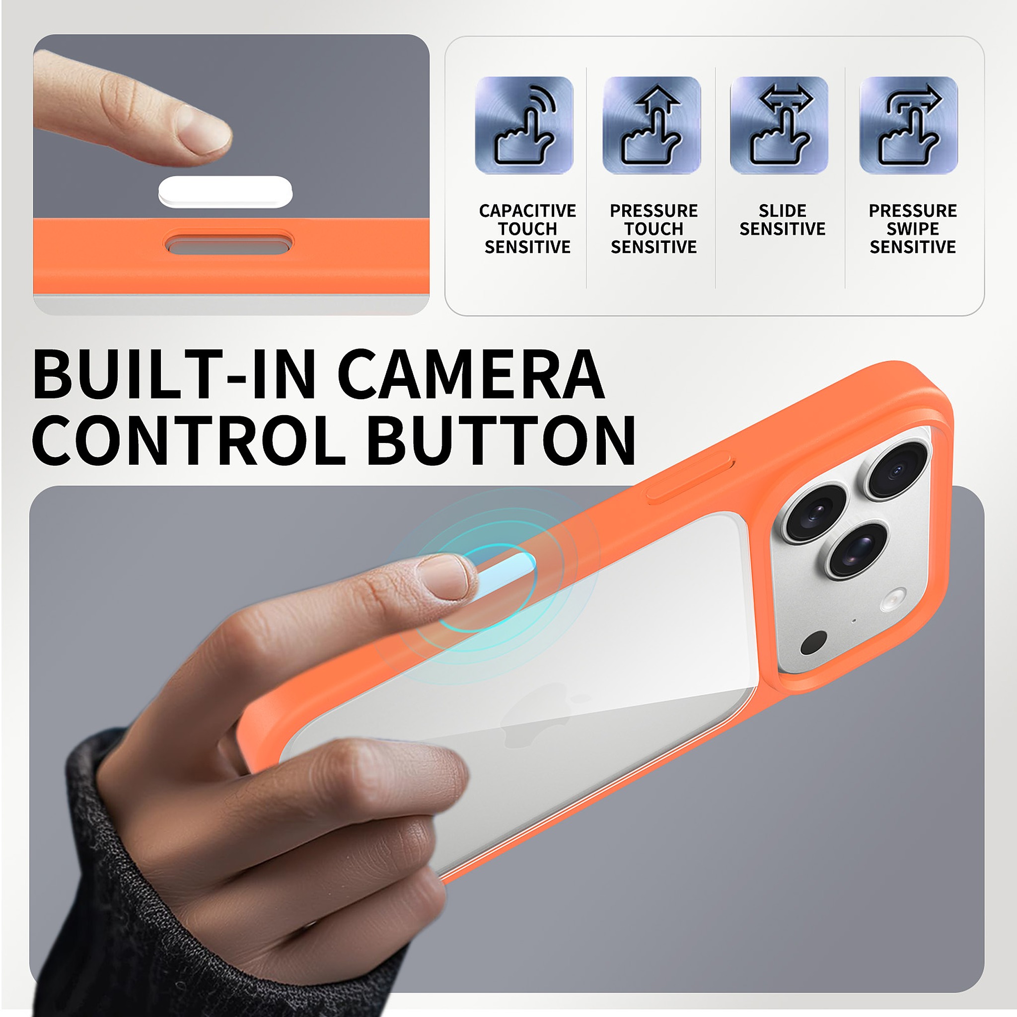 SendaFit Clear Two-in-One Touch Camera-Button Case for iPhone 17 Pro & 18 Pro detail 45