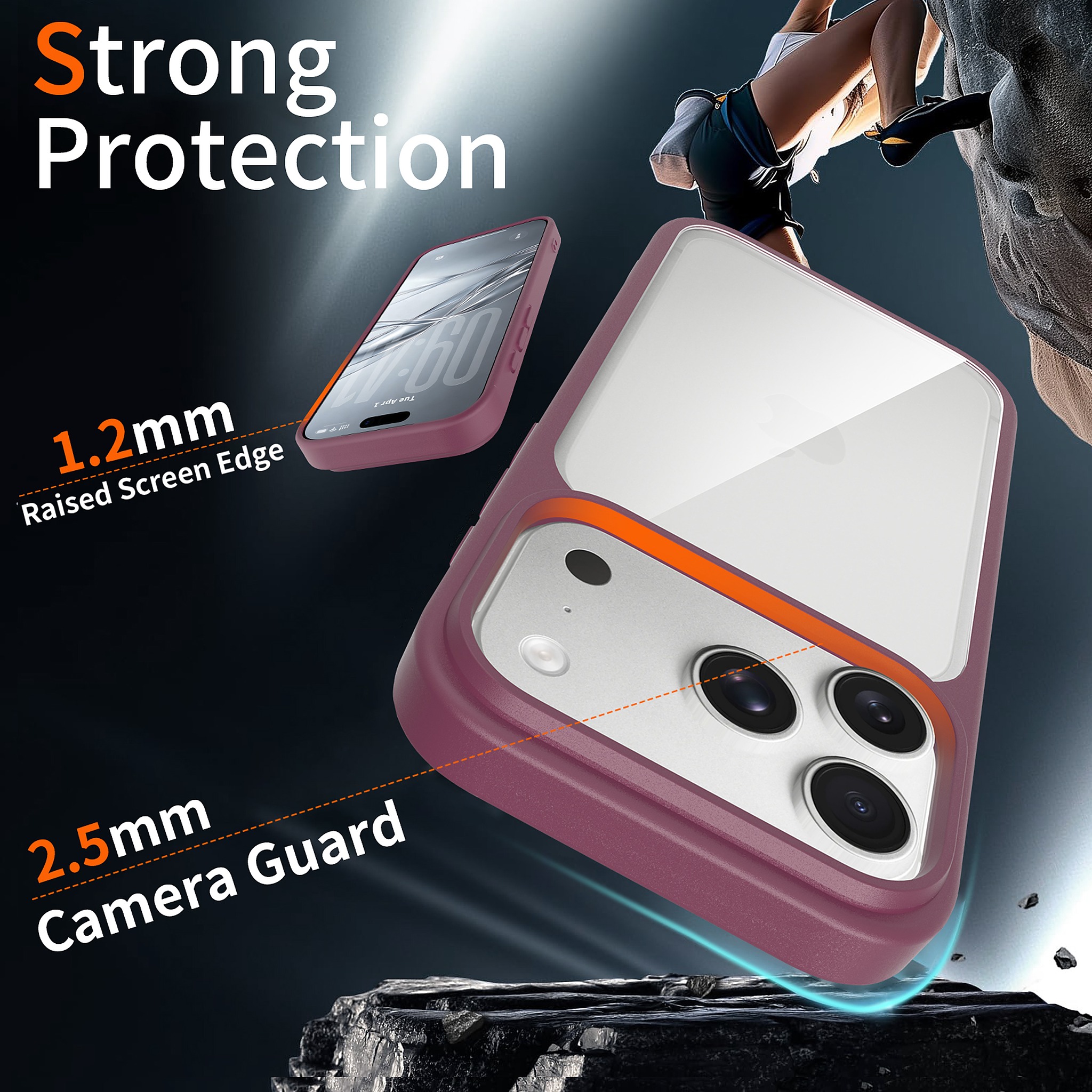 SendaFit Clear Two-in-One Touch Camera-Button Case for iPhone 17 Pro & 18 Pro detail 47