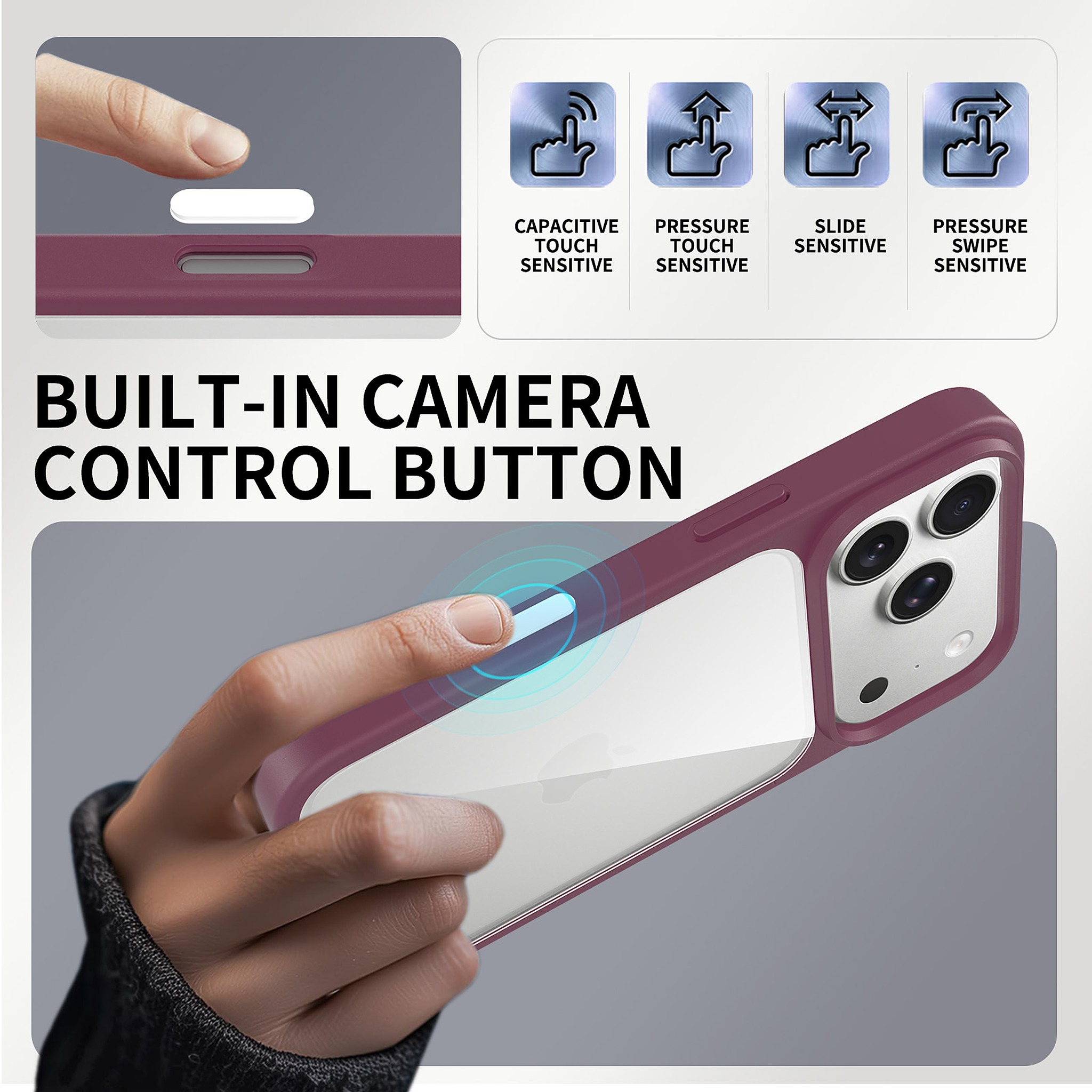 SendaFit Clear Two-in-One Touch Camera-Button Case for iPhone 17 Pro & 18 Pro detail 52