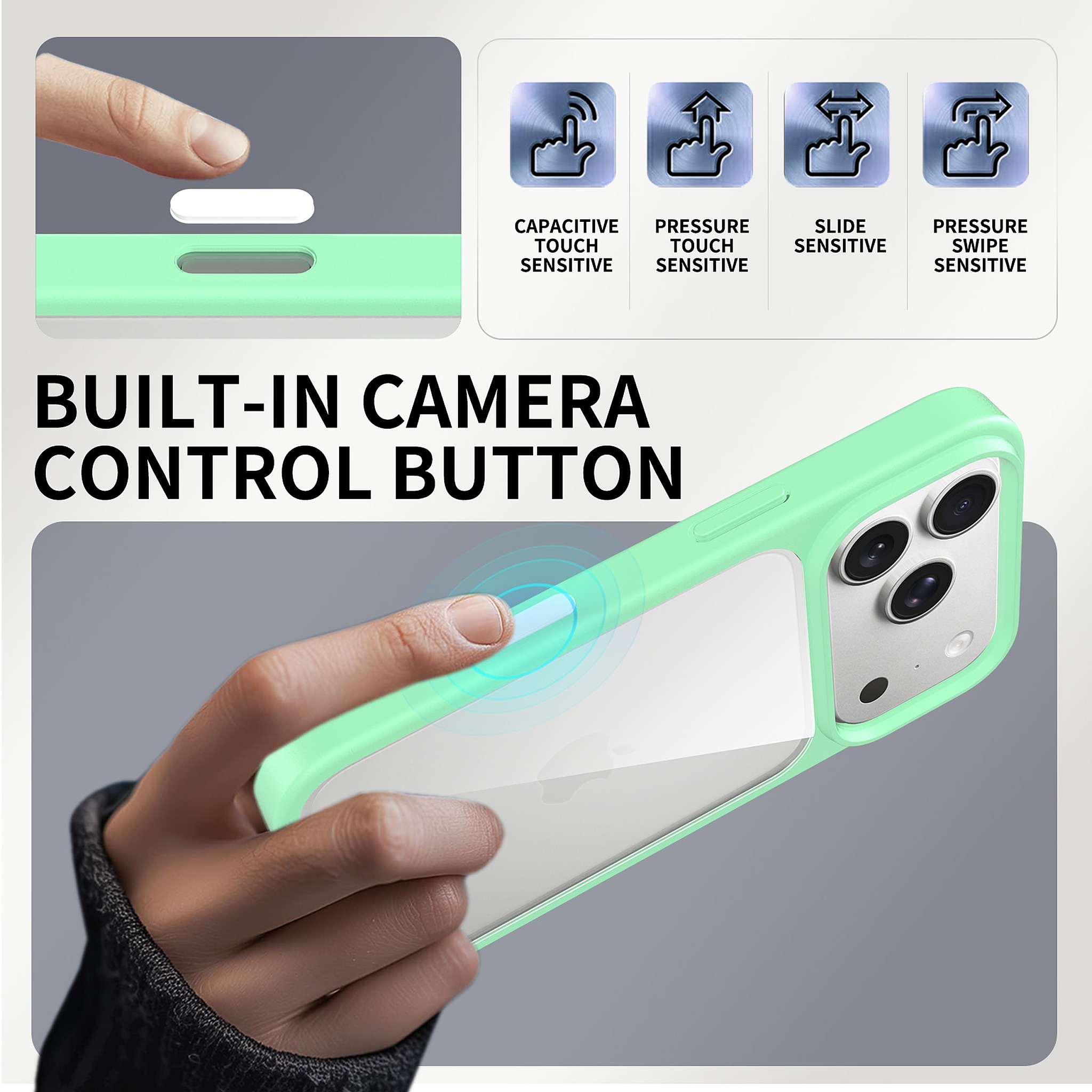 SendaFit Clear Two-in-One Touch Camera-Button Case for iPhone 17 Pro & 18 Pro detail 59