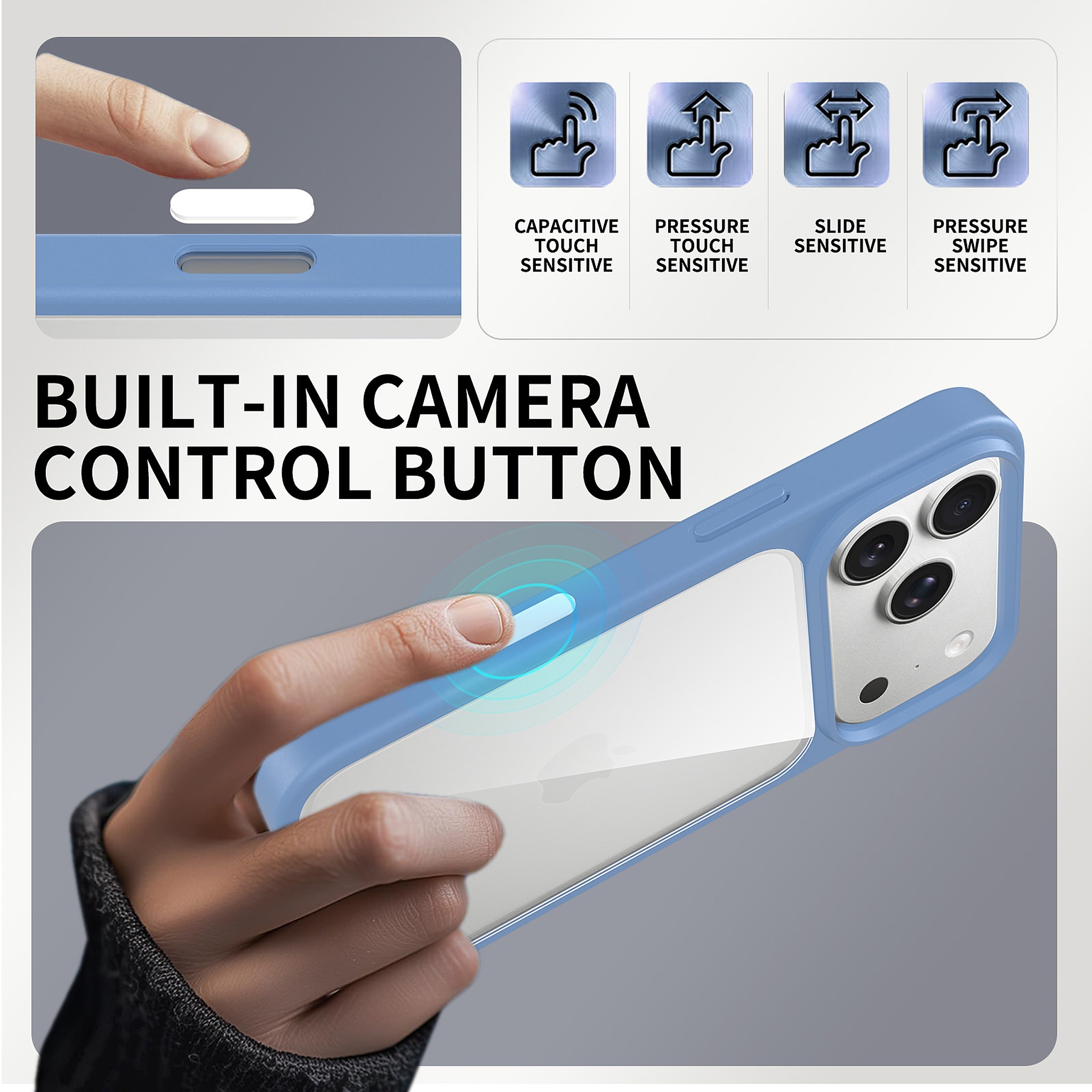 SendaFit Clear Two-in-One Touch Camera-Button Case for iPhone 17 Pro & 18 Pro detail 6