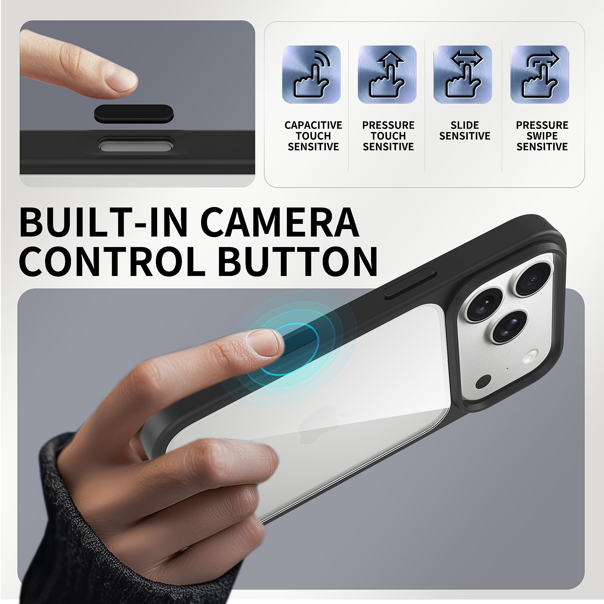 SendaFit Clear Two-in-One Touch Camera-Button Case for iPhone 17 Pro & 18 Pro detail 60