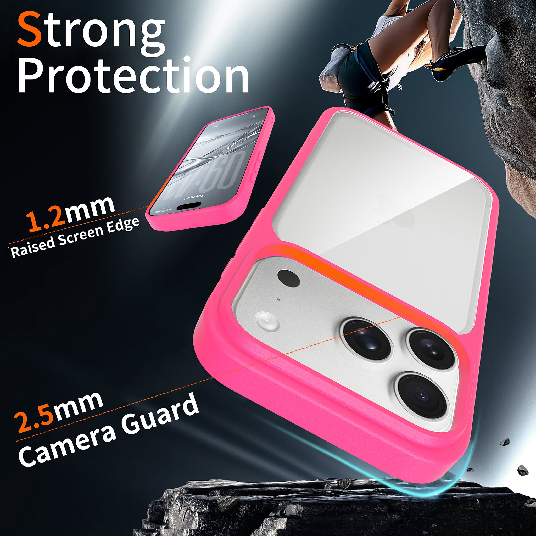 SendaFit Clear Two-in-One Touch Camera-Button Case for iPhone 17 Pro & 18 Pro detail 7