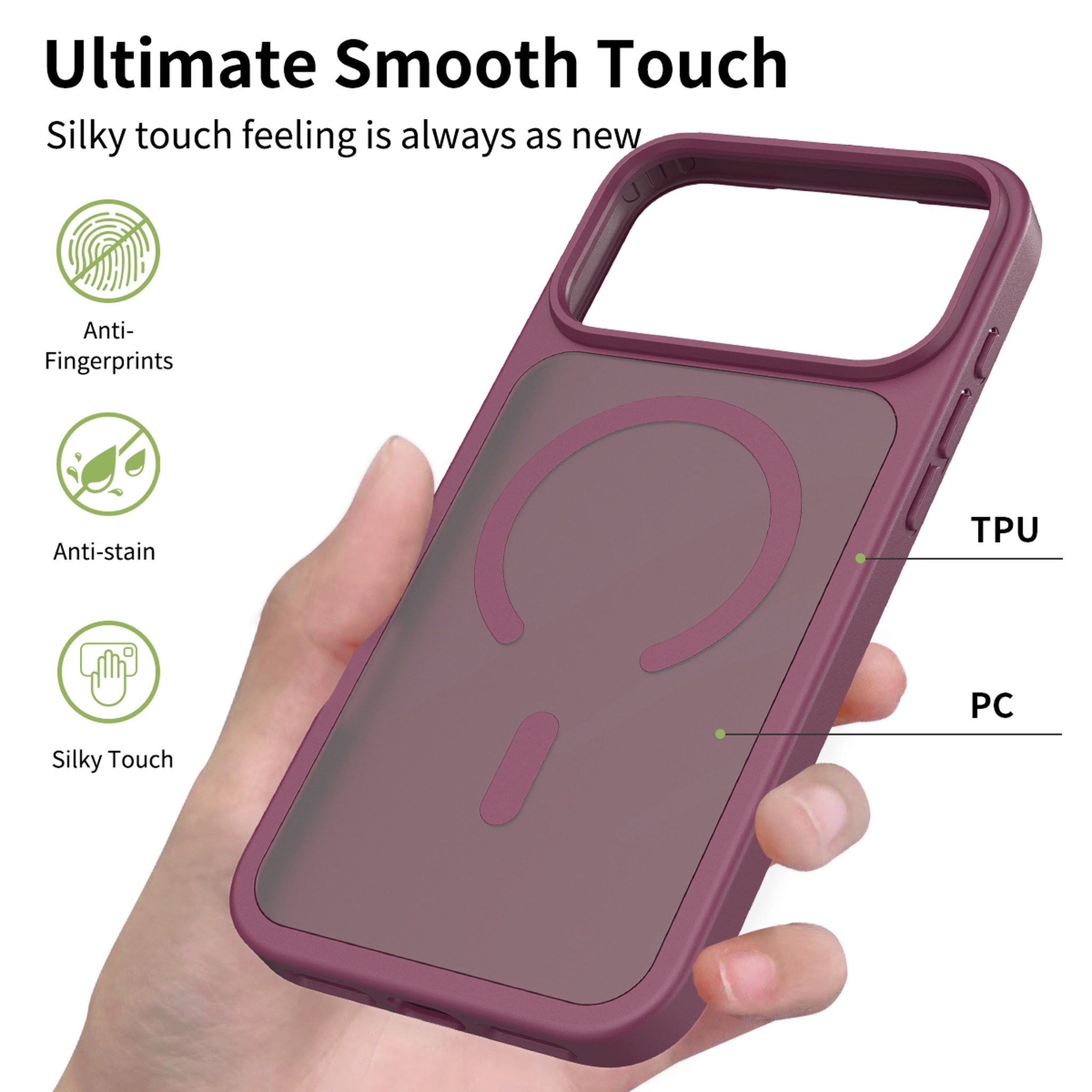 SendaFit Matte Skin-Feel Two-in-One MagSafe Case for iPhone 17 Pro Max & 18 Pro Max detail 4