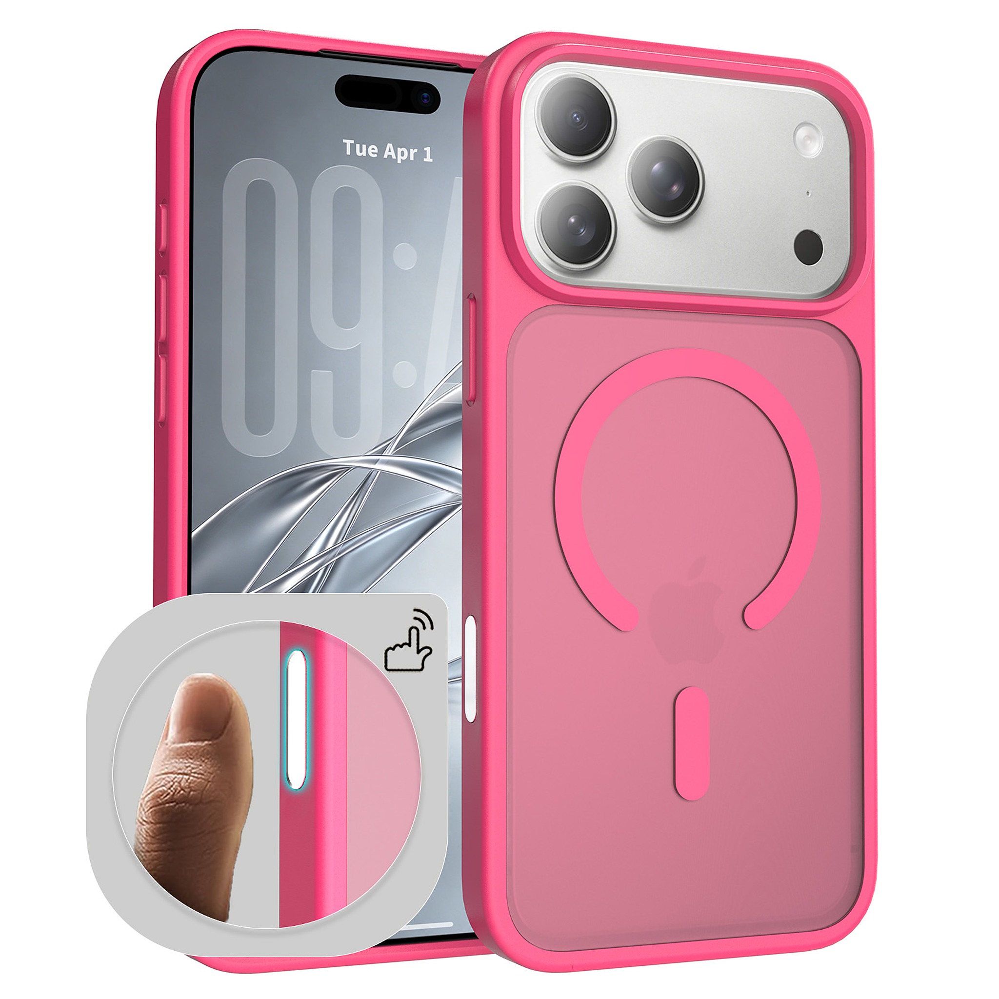 SendaFit Matte Skin-Feel Camera-Button Two-in-One MagSafe Case for iPhone 18 Pro Max (Fits iPhone 17 Pro Max) - Rose Red