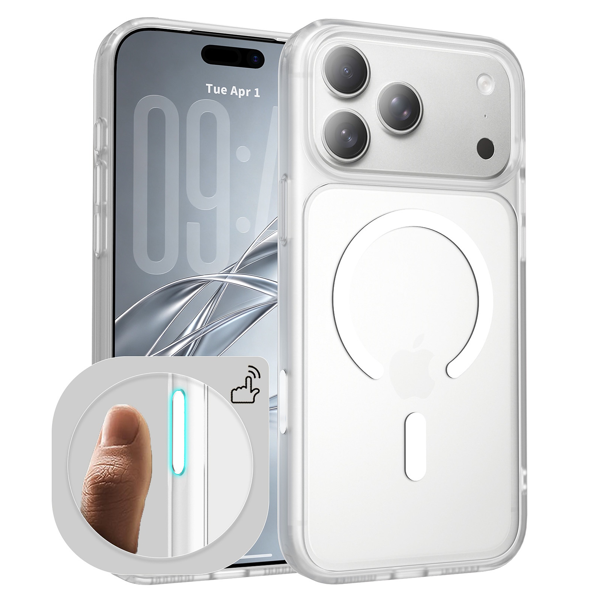 SendaFit Matte Skin-Feel Camera-Button Two-in-One MagSafe Case for iPhone 18 Pro Max (Fits iPhone 17 Pro Max) - Frosted Clear
