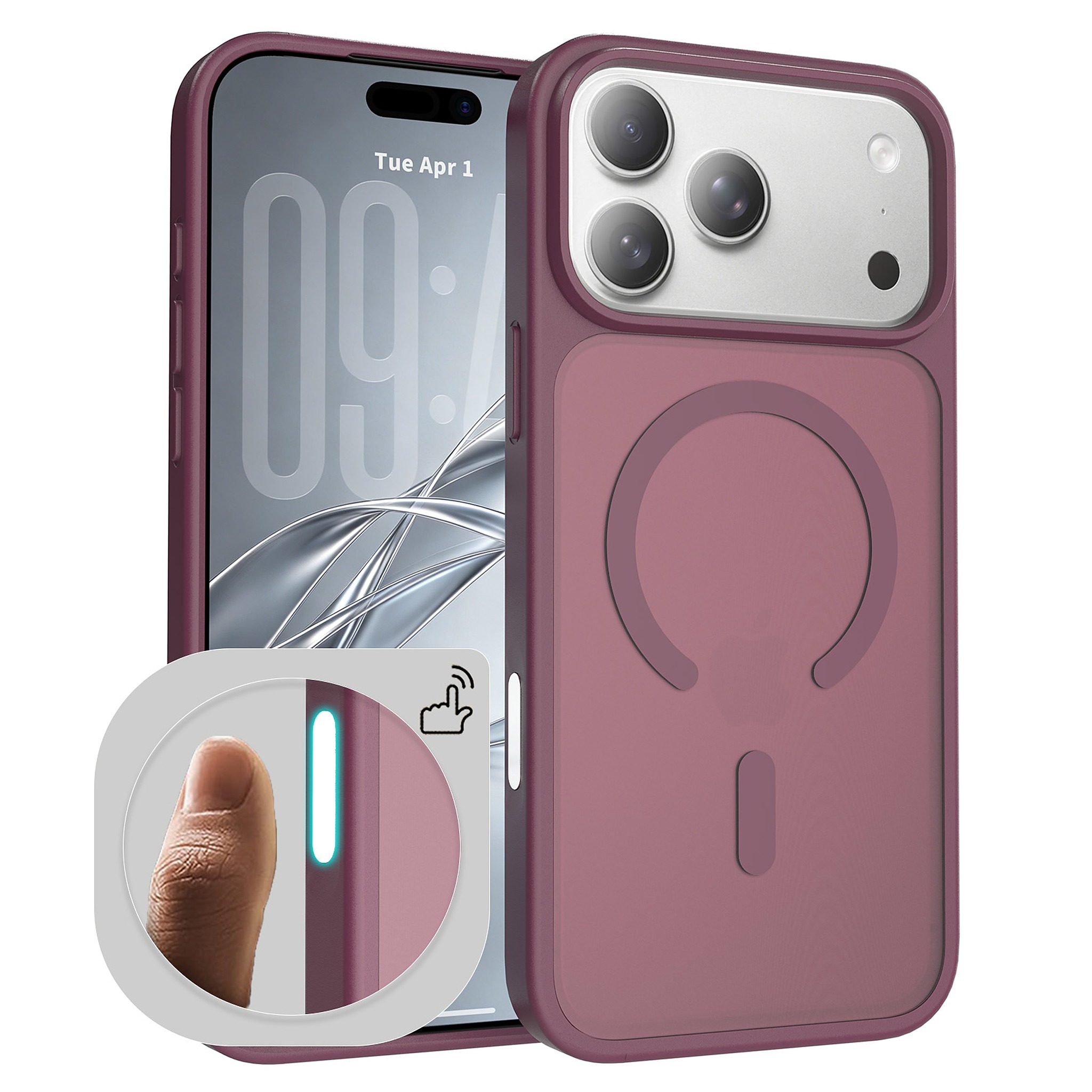 SendaFit Matte Skin-Feel Camera-Button Two-in-One MagSafe Case for iPhone 18 Pro Max (Fits iPhone 17 Pro Max) - Cherry Red