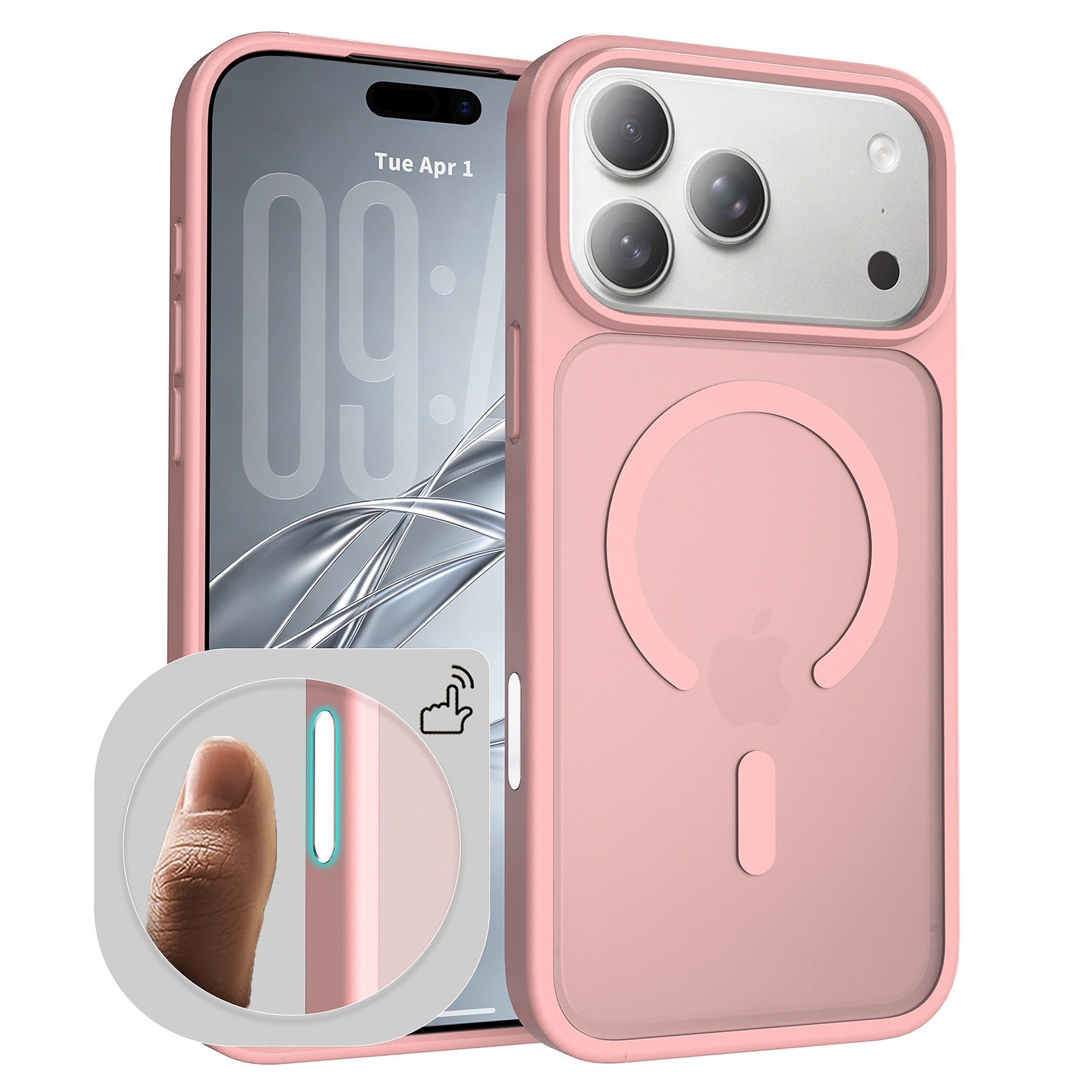 SendaFit Matte Skin-Feel Camera-Button Two-in-One MagSafe Case for iPhone 18 Pro Max (Fits iPhone 17 Pro Max) - Light Pink