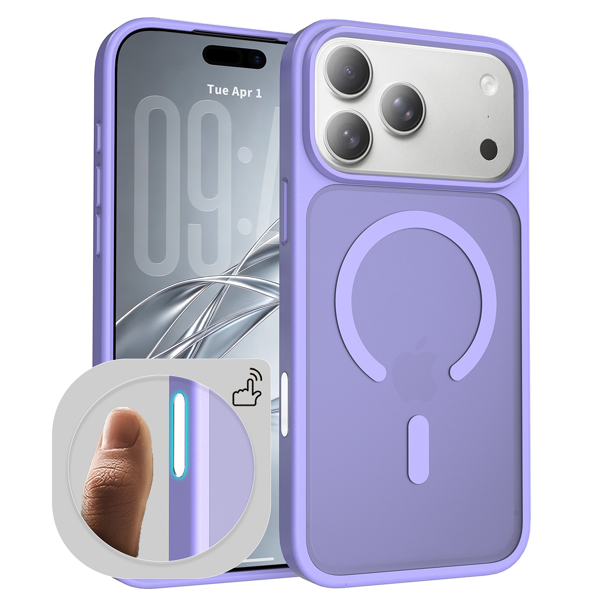 SendaFit Matte Skin-Feel Camera-Button Two-in-One MagSafe Case for iPhone 18 Pro Max (Fits iPhone 17 Pro Max) - Light Purple