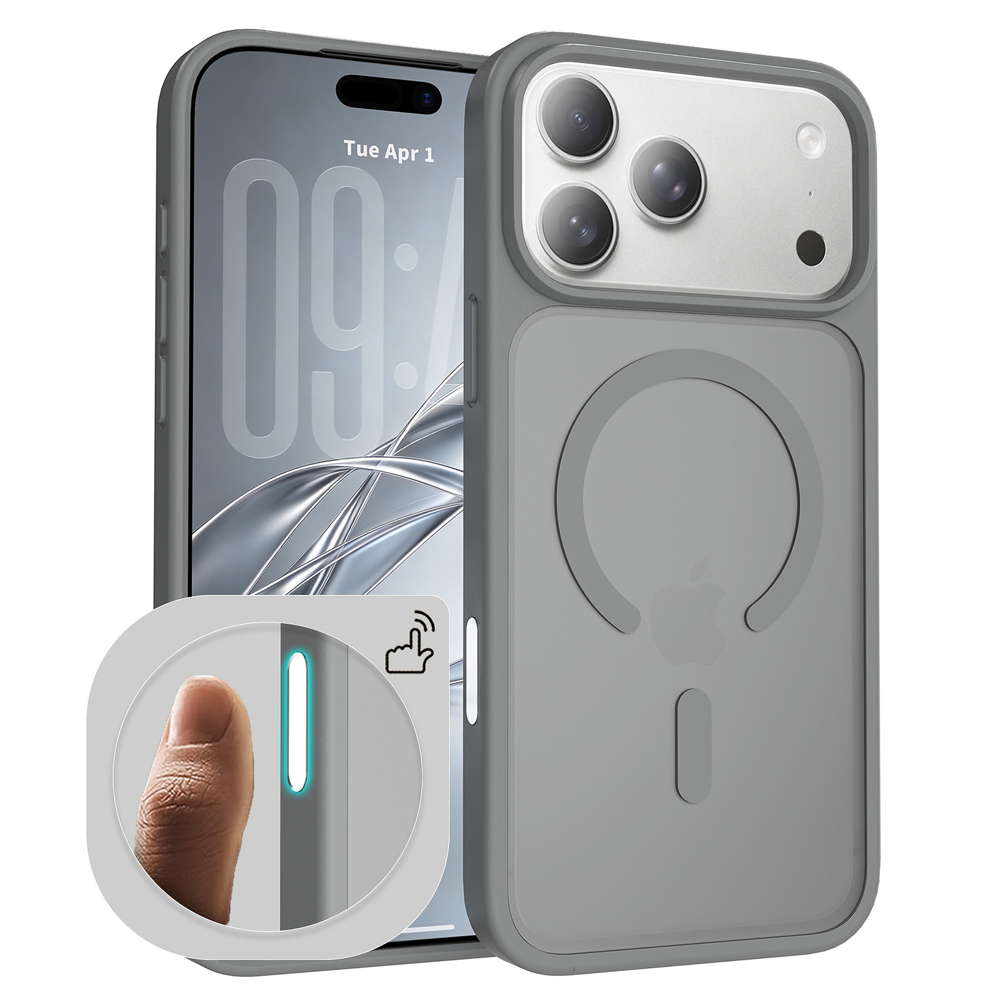 SendaFit Matte Skin-Feel Camera-Button Two-in-One MagSafe Case for iPhone 18 Pro Max (Fits iPhone 17 Pro Max) - Dark Gray