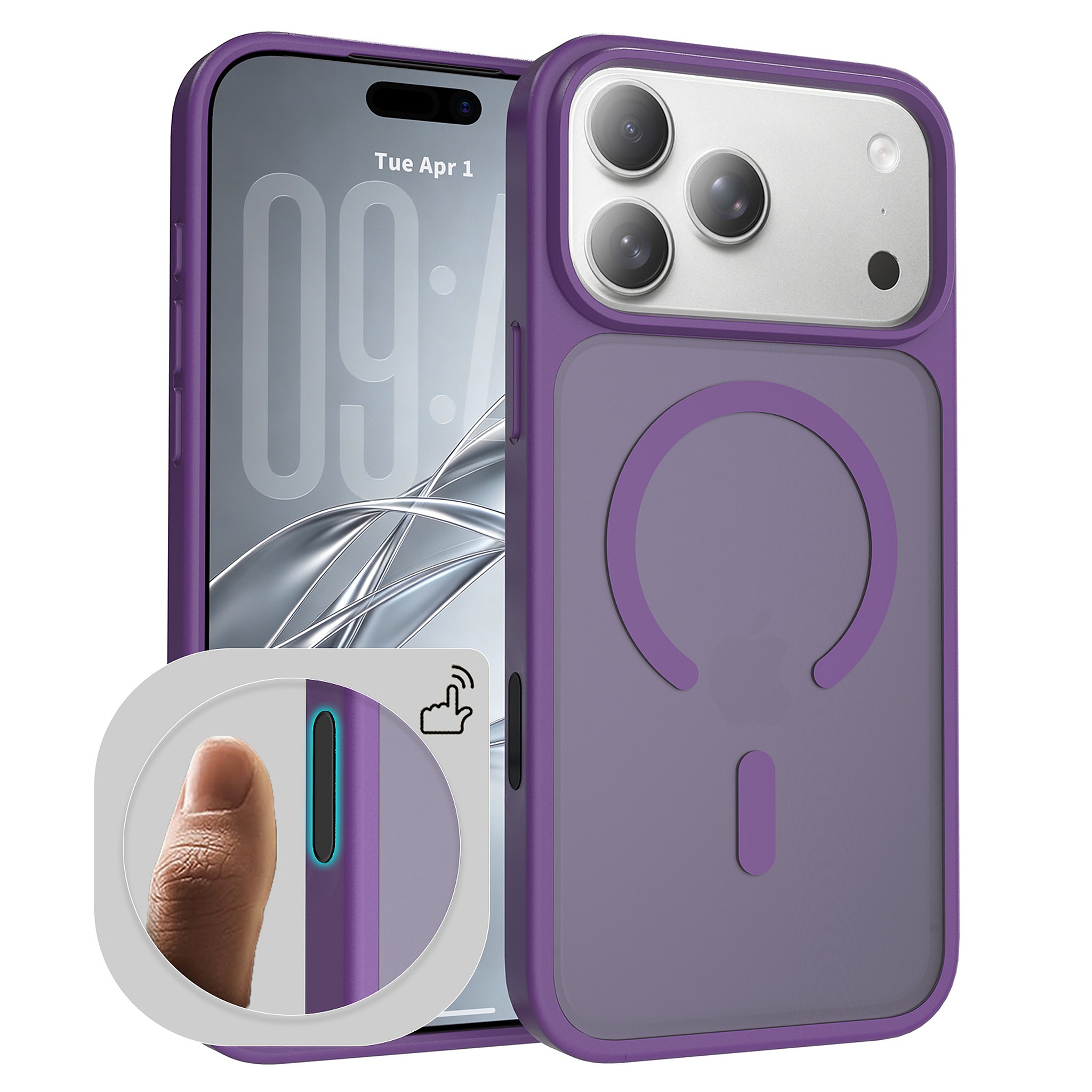 SendaFit Matte Skin-Feel Camera-Button Two-in-One MagSafe Case for iPhone 18 Pro Max (Fits iPhone 17 Pro Max) - Deep Purple