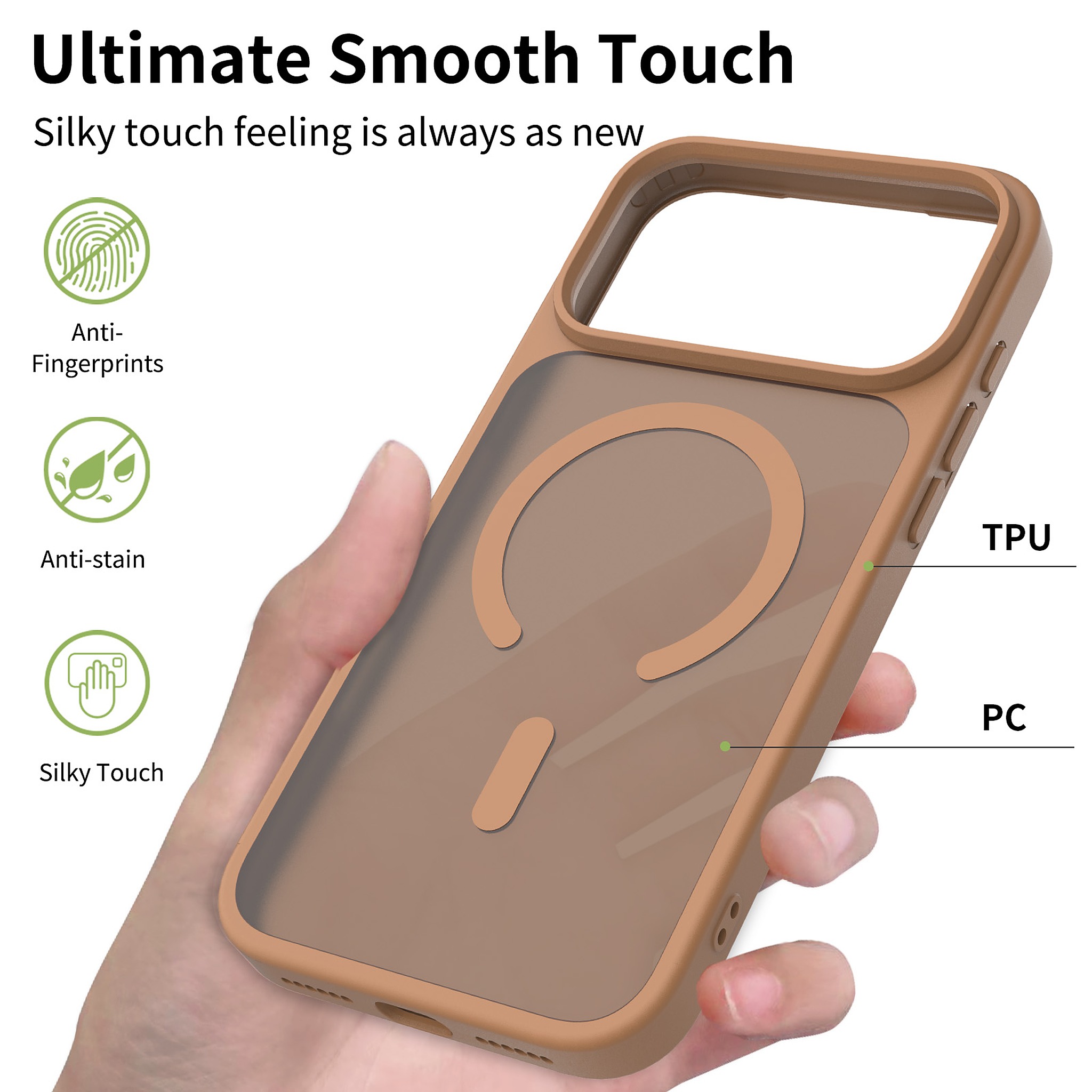 SendaFit Matte Skin-Feel Camera-Button Two-in-One MagSafe Case for iPhone 17 Pro Max & 18 Pro Max detail 1