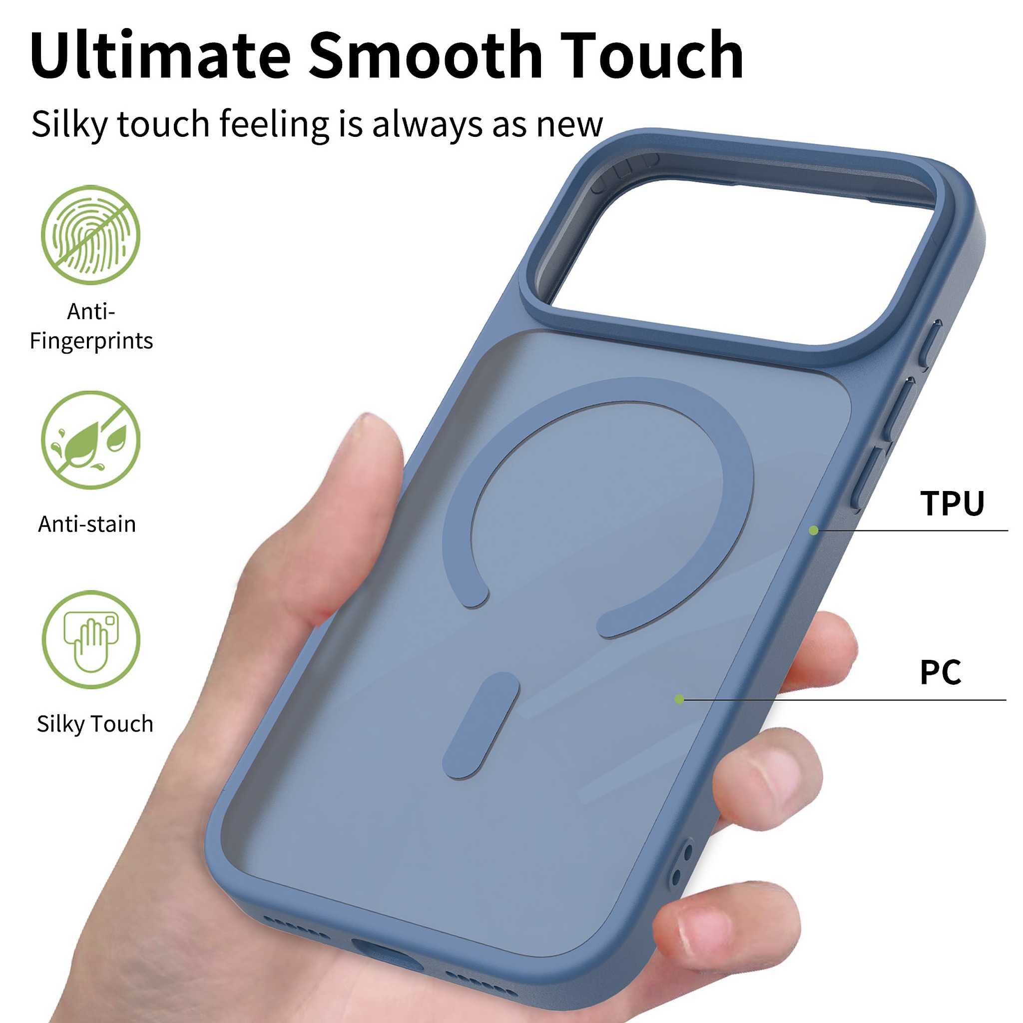 SendaFit Matte Skin-Feel Camera-Button Two-in-One MagSafe Case for iPhone 17 Pro Max & 18 Pro Max detail 13