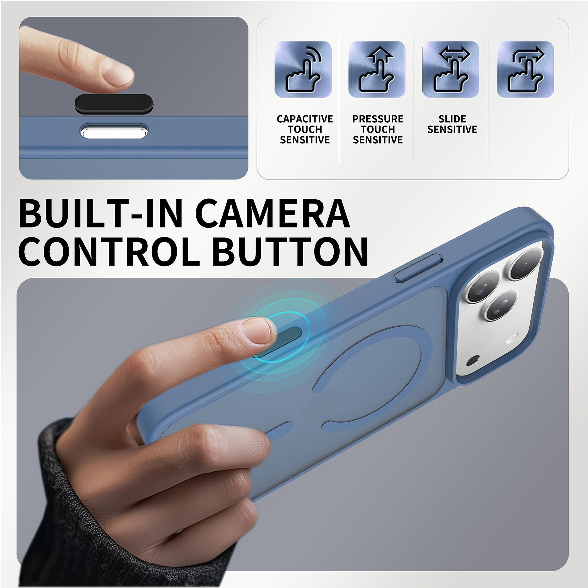 SendaFit Matte Skin-Feel Camera-Button Two-in-One MagSafe Case for iPhone 17 Pro Max & 18 Pro Max detail 14