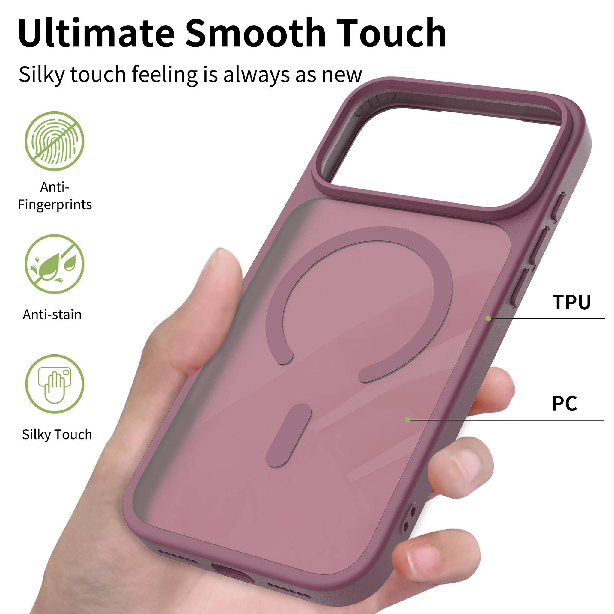 SendaFit Matte Skin-Feel Camera-Button Two-in-One MagSafe Case for iPhone 17 Pro Max & 18 Pro Max detail 19