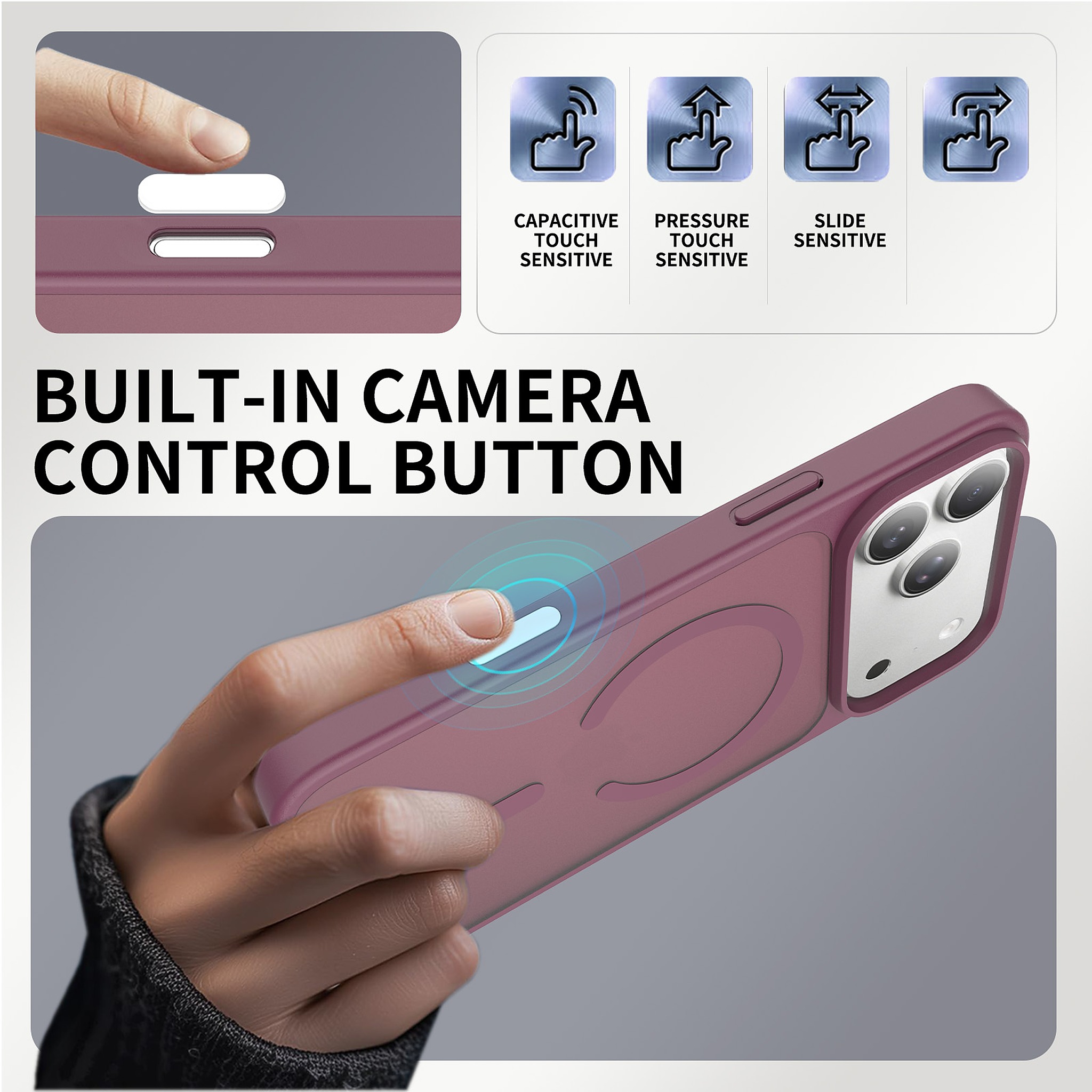 SendaFit Matte Skin-Feel Camera-Button Two-in-One MagSafe Case for iPhone 17 Pro Max & 18 Pro Max detail 20