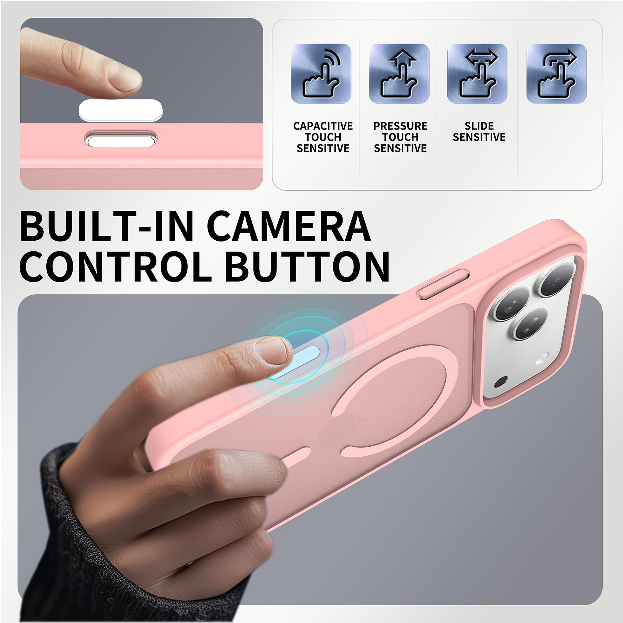 SendaFit Matte Skin-Feel Camera-Button Two-in-One MagSafe Case for iPhone 17 Pro Max & 18 Pro Max detail 32
