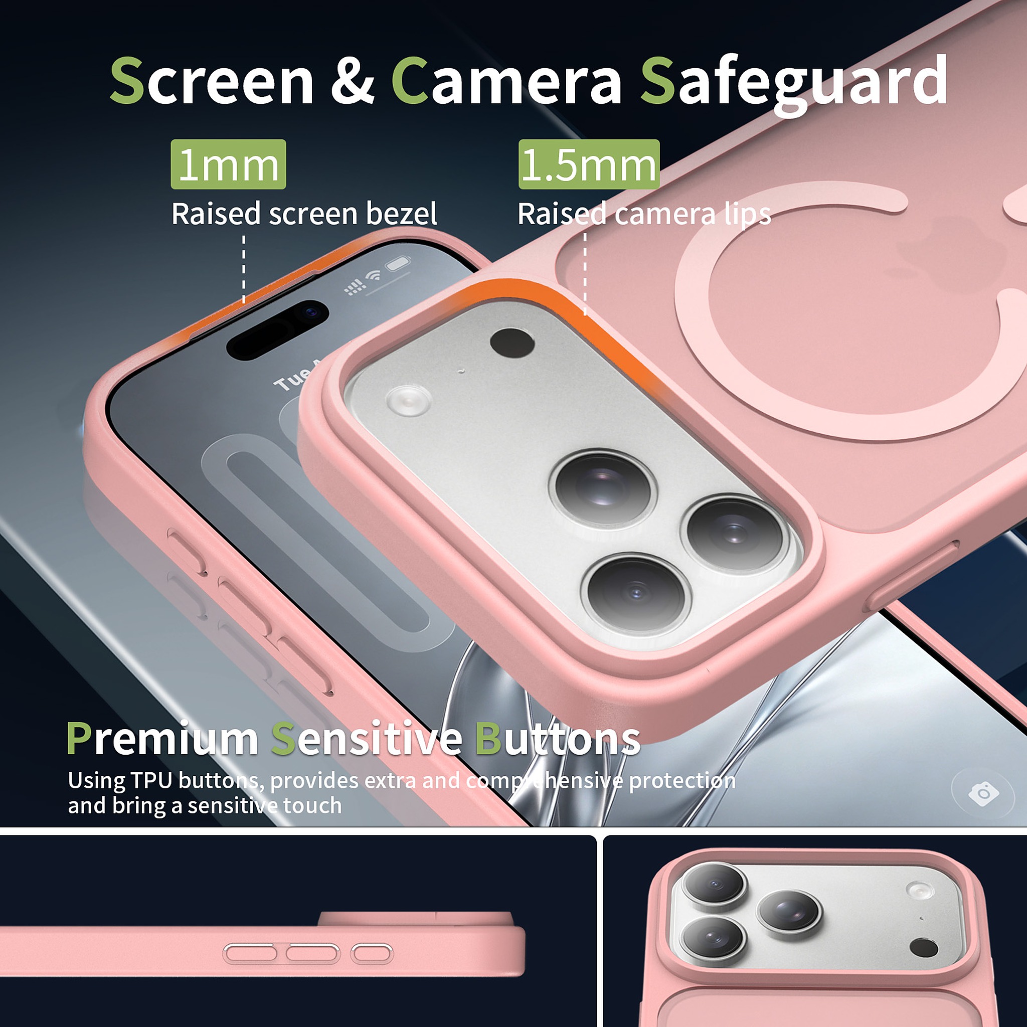 SendaFit Matte Skin-Feel Camera-Button Two-in-One MagSafe Case for iPhone 17 Pro Max & 18 Pro Max detail 34