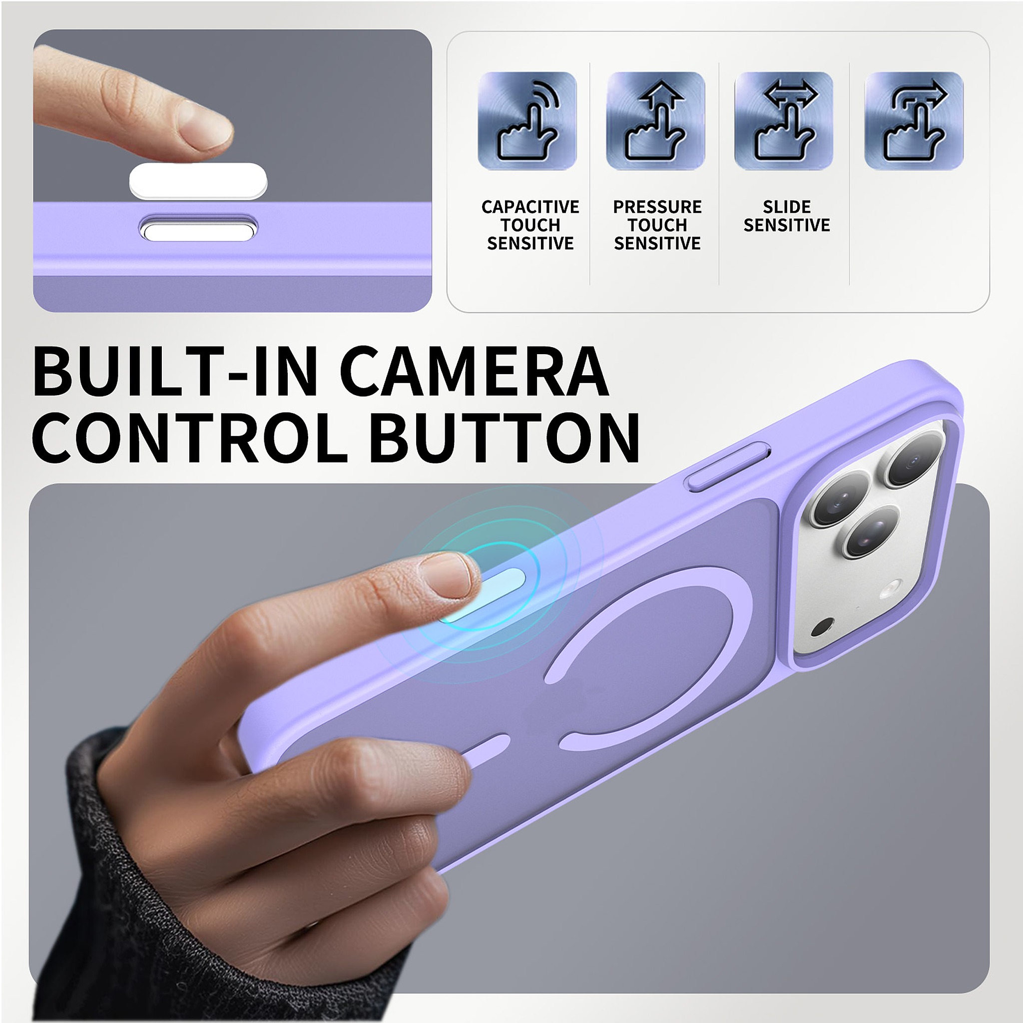 SendaFit Matte Skin-Feel Camera-Button Two-in-One MagSafe Case for iPhone 17 Pro Max & 18 Pro Max detail 38