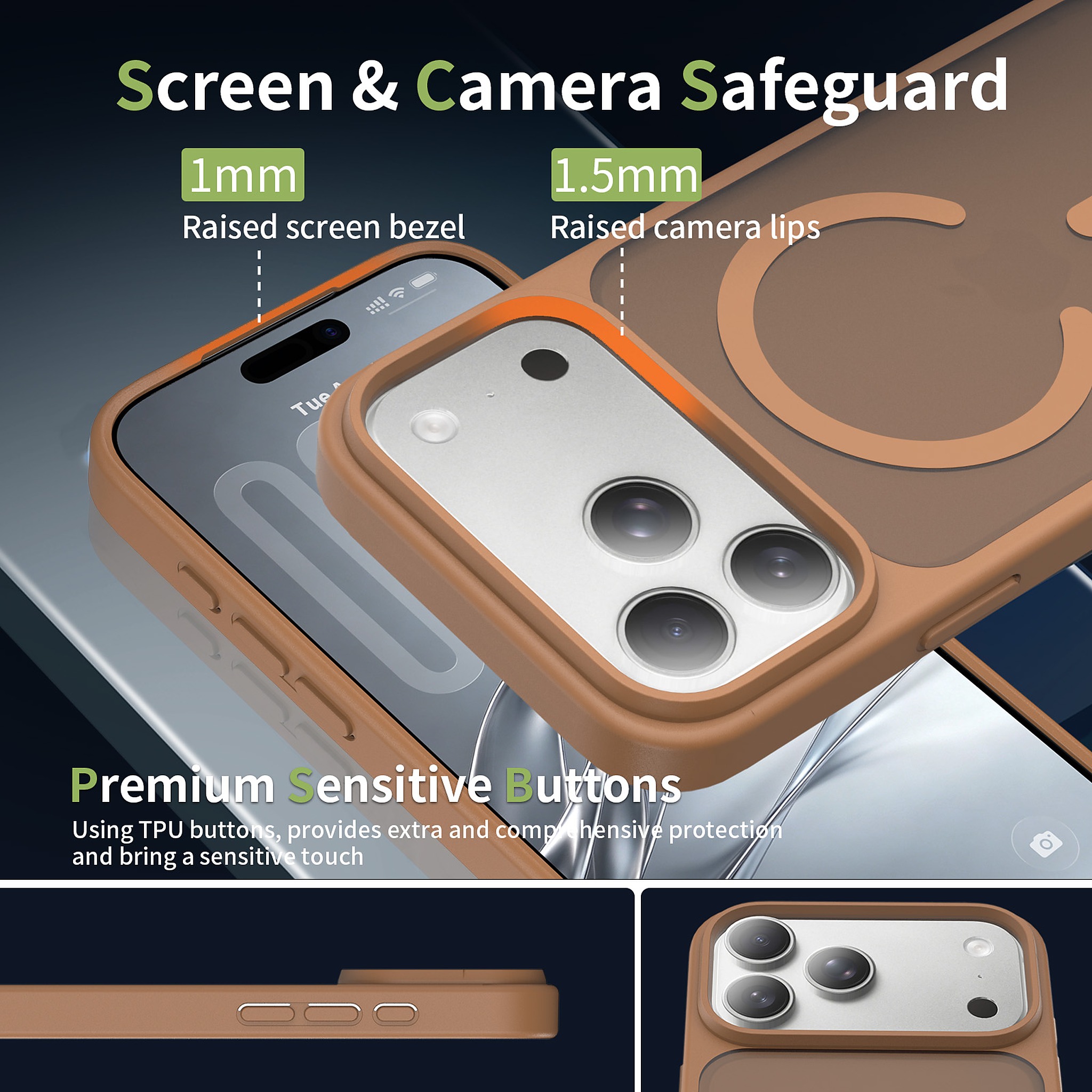 SendaFit Matte Skin-Feel Camera-Button Two-in-One MagSafe Case for iPhone 17 Pro Max & 18 Pro Max detail 4