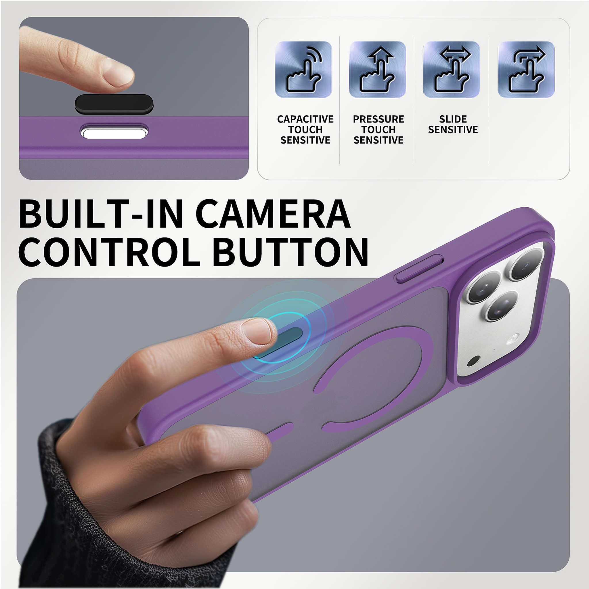 SendaFit Matte Skin-Feel Camera-Button Two-in-One MagSafe Case for iPhone 17 Pro Max & 18 Pro Max detail 50