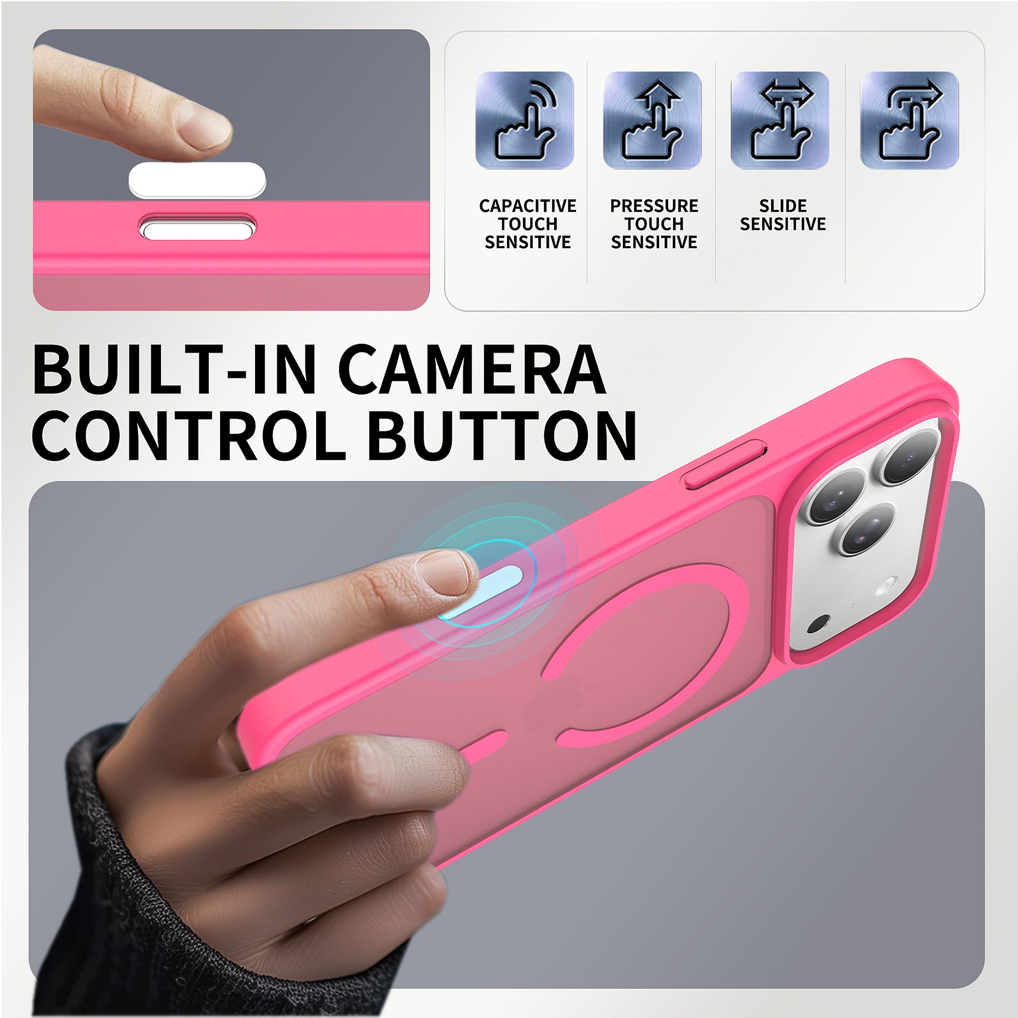 SendaFit Matte Skin-Feel Camera-Button Two-in-One MagSafe Case for iPhone 17 Pro Max & 18 Pro Max detail 56