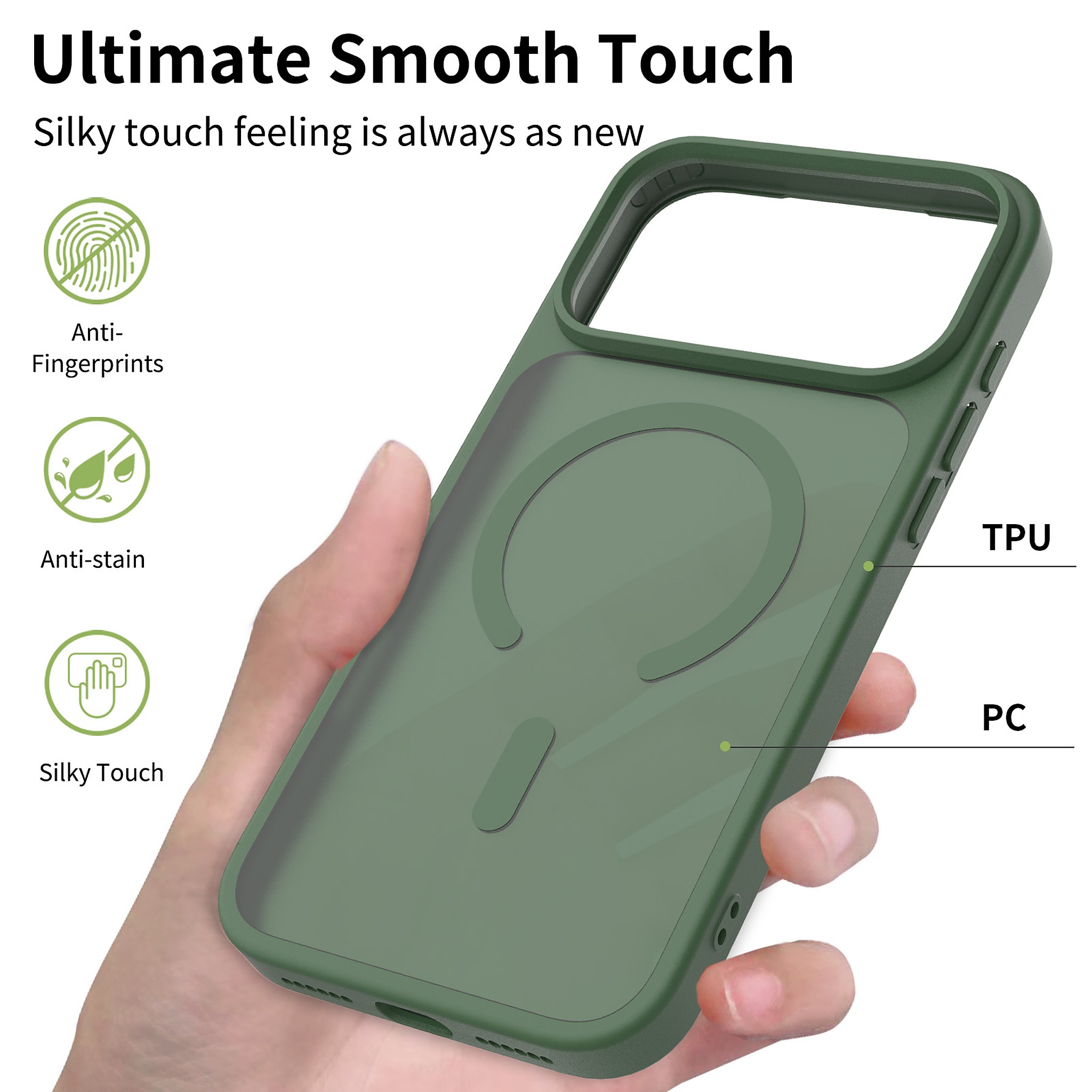 SendaFit Matte Skin-Feel Camera-Button Two-in-One MagSafe Case for iPhone 17 Pro Max & 18 Pro Max detail 7