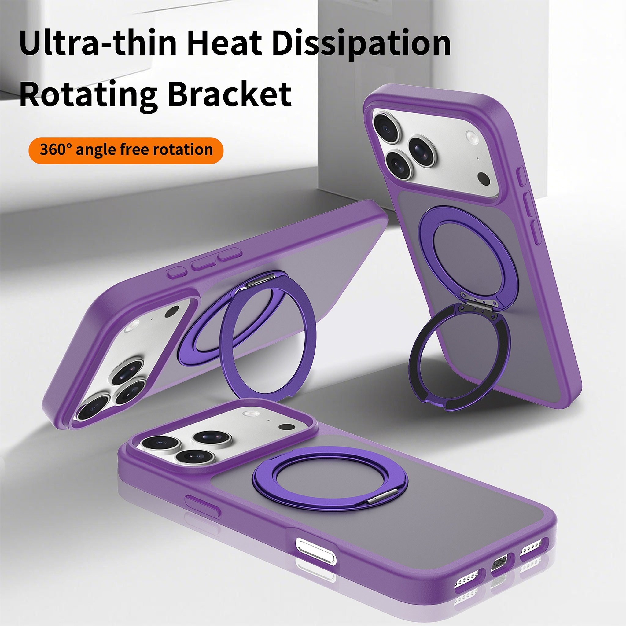 SendaFit Matte Skin-Feel 360° Stand Case for iPhone 17 Pro Max & 18 Pro Max detail 14