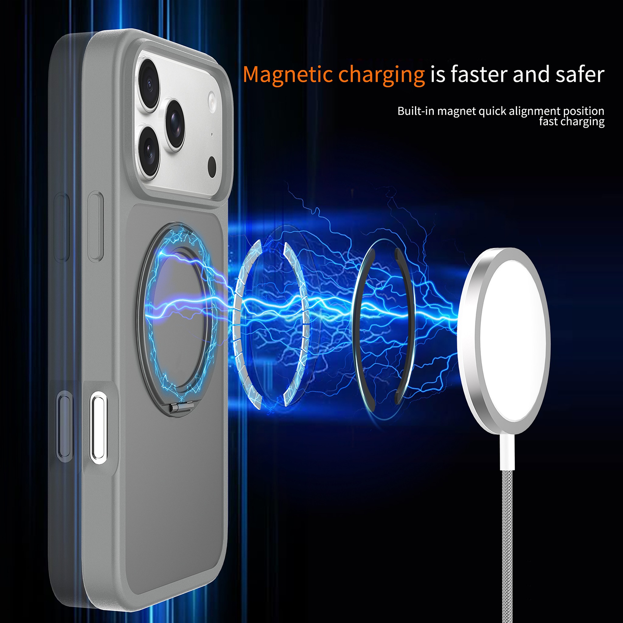 SendaFit Matte Skin-Feel 360° Stand Case for iPhone 17 Pro Max & 18 Pro Max detail 4