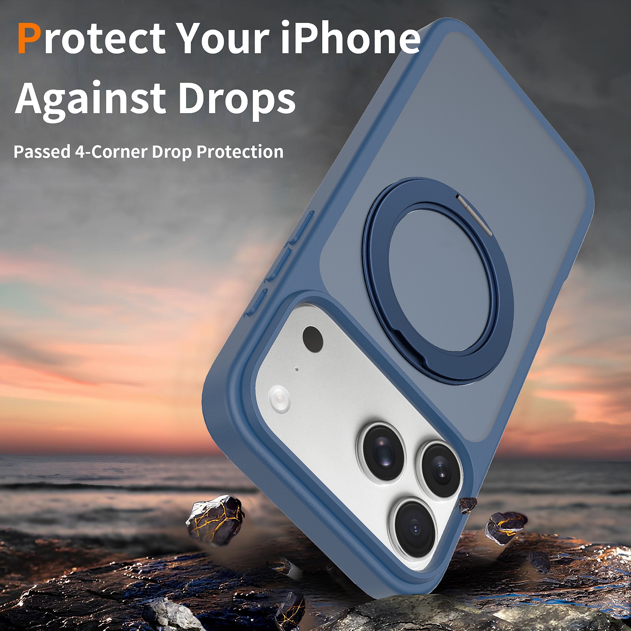SendaFit Matte Skin-Feel 360° Stand Case for iPhone 17 Pro Max & 18 Pro Max detail 5