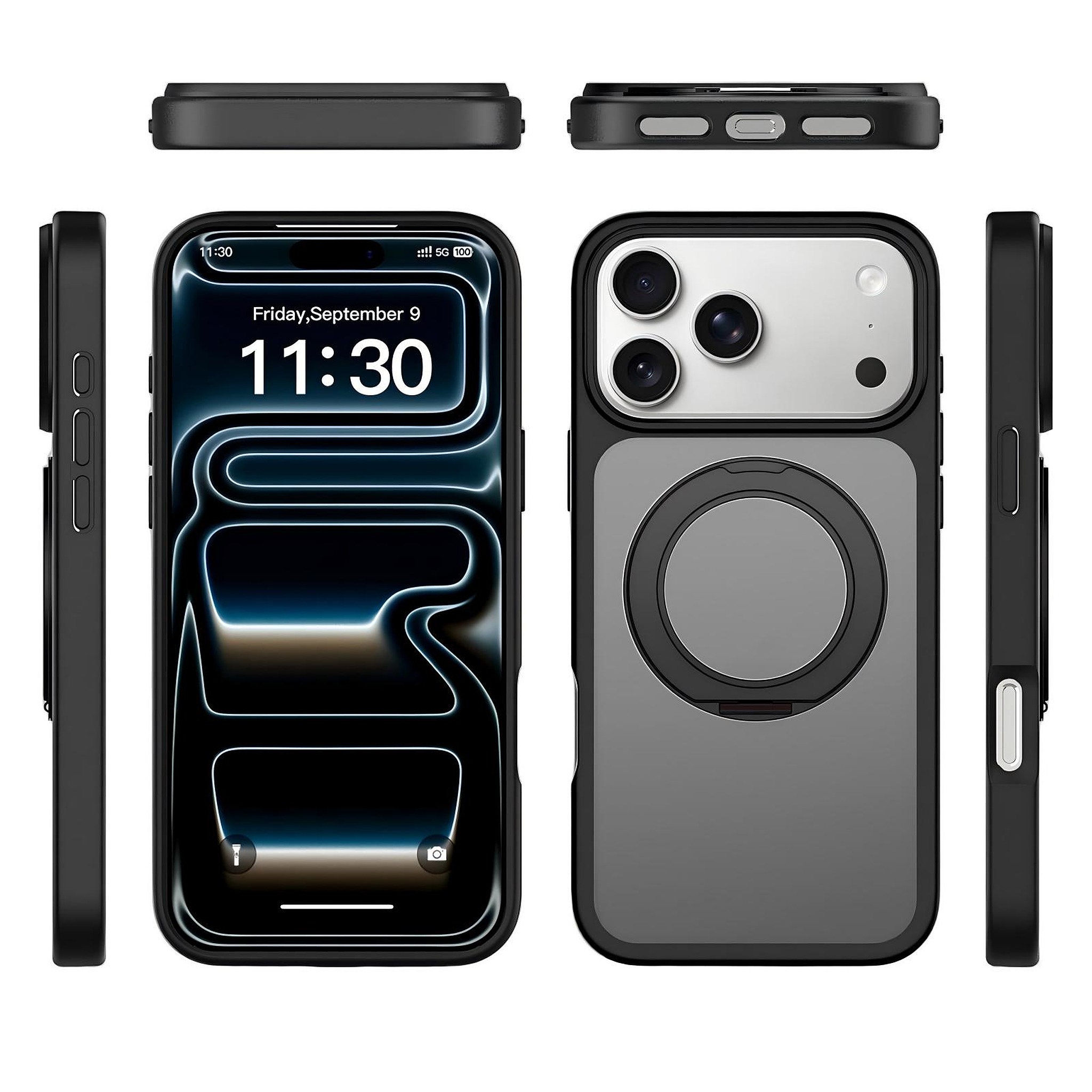 SendaFit Matte Skin-Feel 360° Stand Case for iPhone 18 Pro Max (Fits iPhone 17 Pro Max)