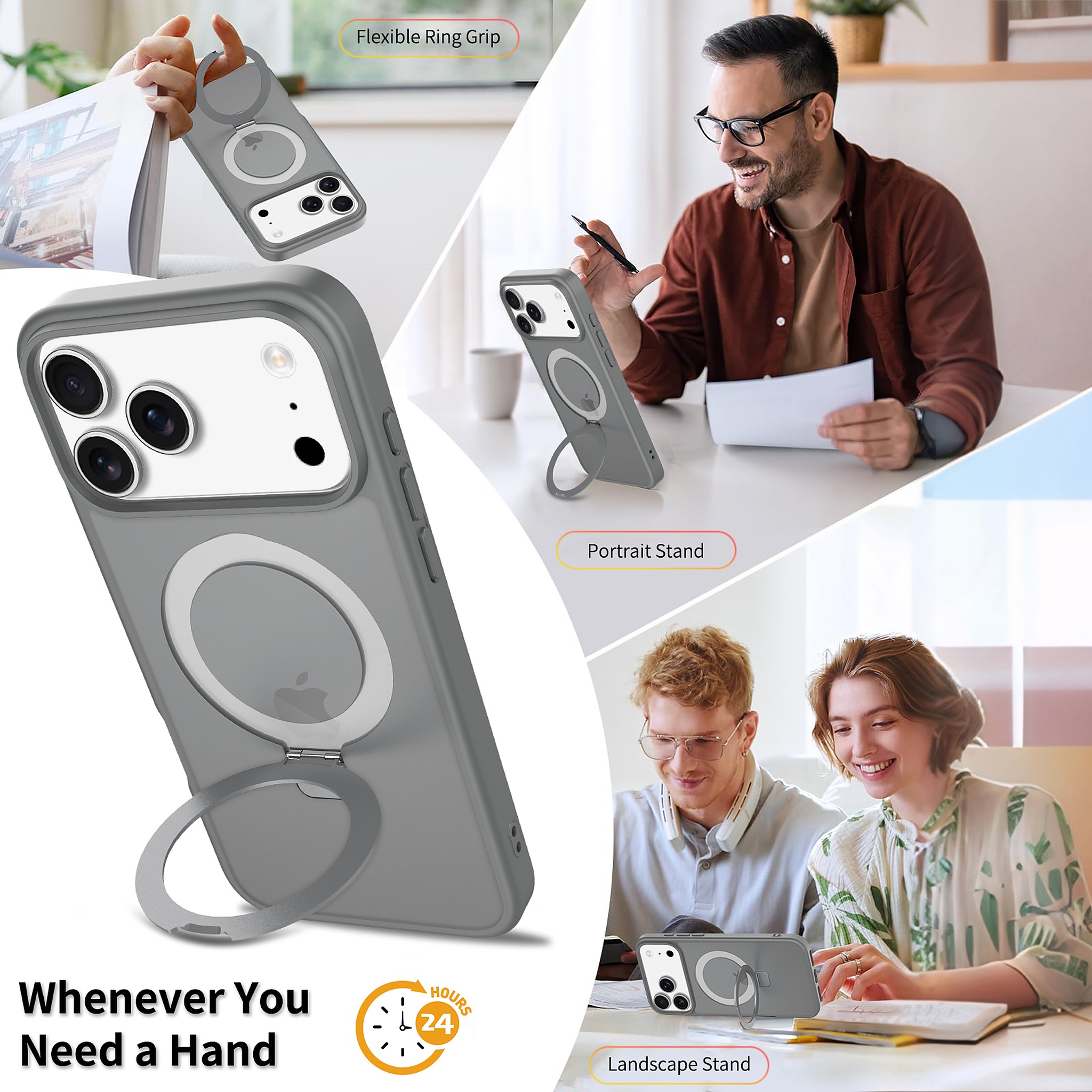 SendaFit Matte Skin-Feel Racket-Stand Case for iPhone 17 Pro Max & 18 Pro Max detail 13
