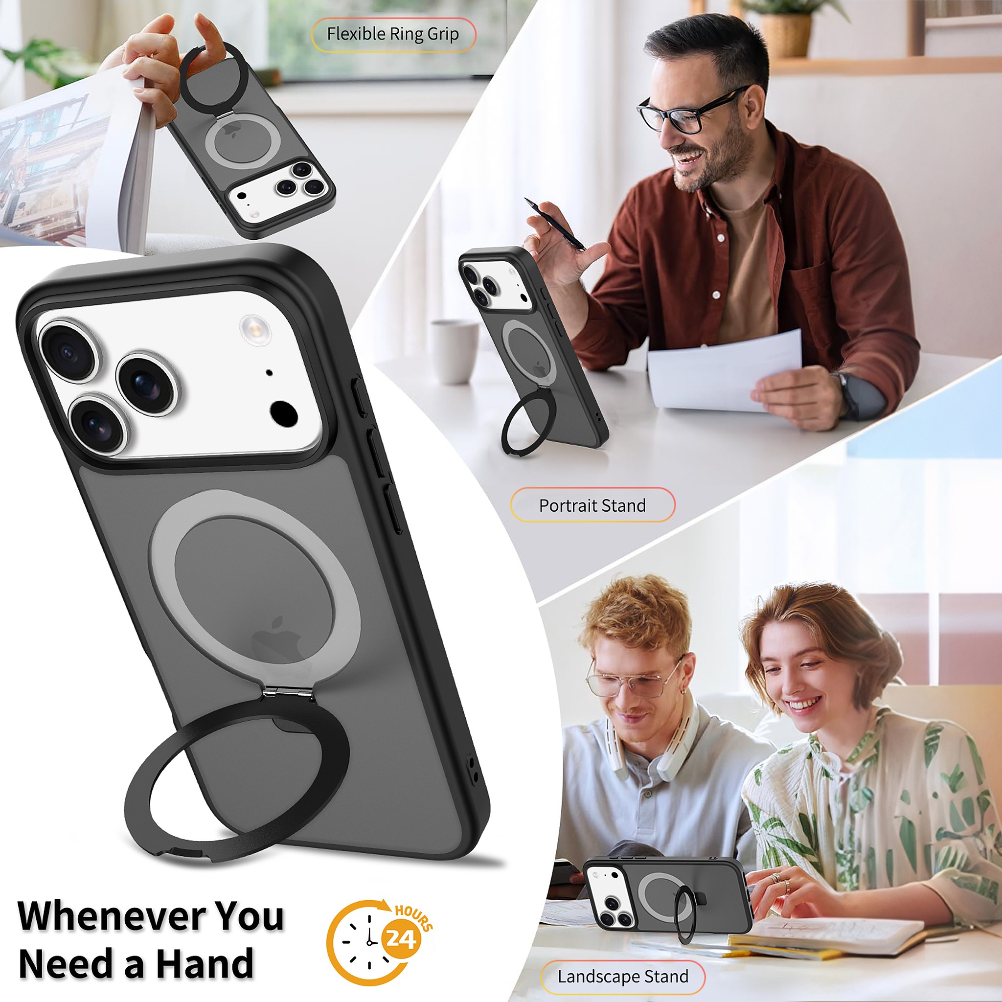 SendaFit Matte Skin-Feel Racket-Stand Case for iPhone 17 Pro Max & 18 Pro Max detail 14