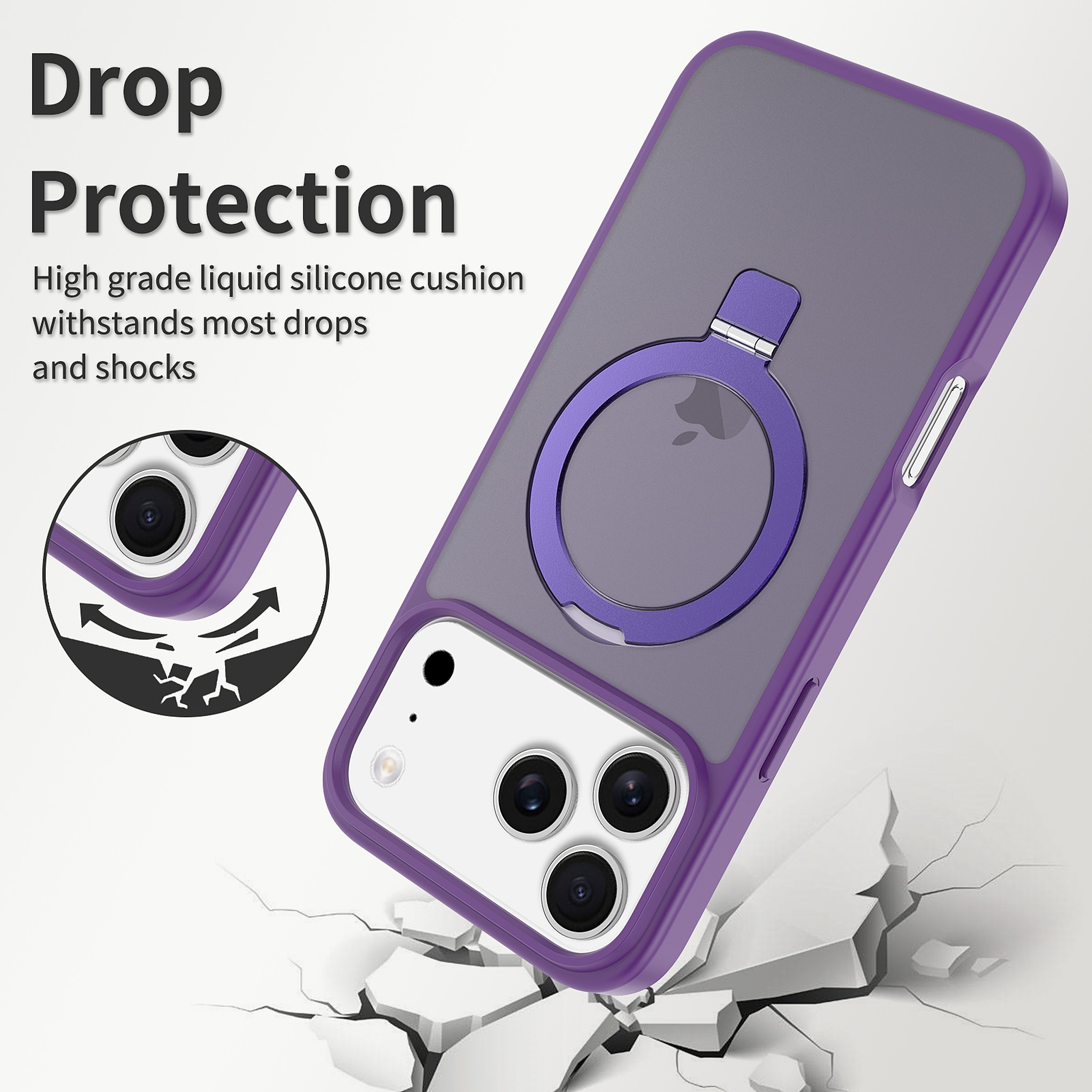 SendaFit Matte Skin-Feel Racket-Stand Case for iPhone 17 Pro Max & 18 Pro Max detail 2