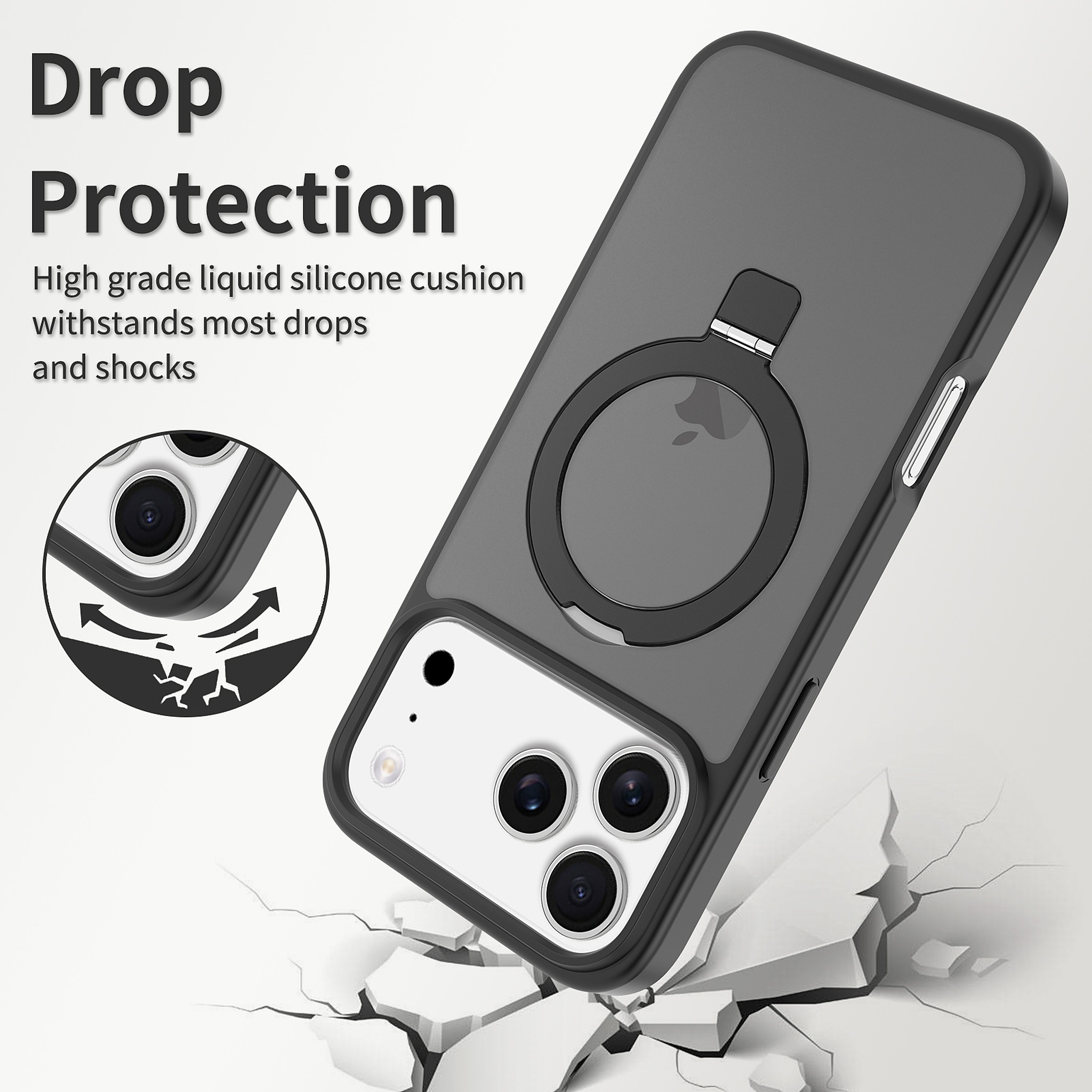 SendaFit Matte Skin-Feel Racket-Stand Case for iPhone 17 Pro Max & 18 Pro Max detail 7