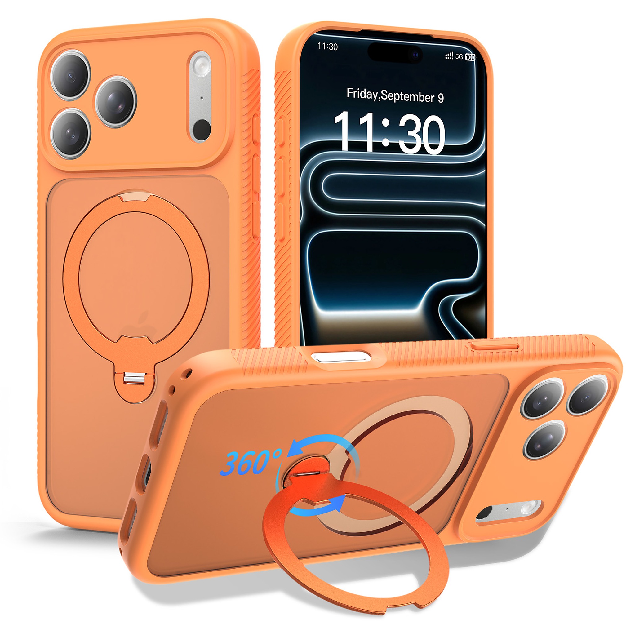 SendaFit 360° Full-Body Two-in-One Case for iPhone 18 Pro Max (Fits iPhone 17 Pro Max) - Orange