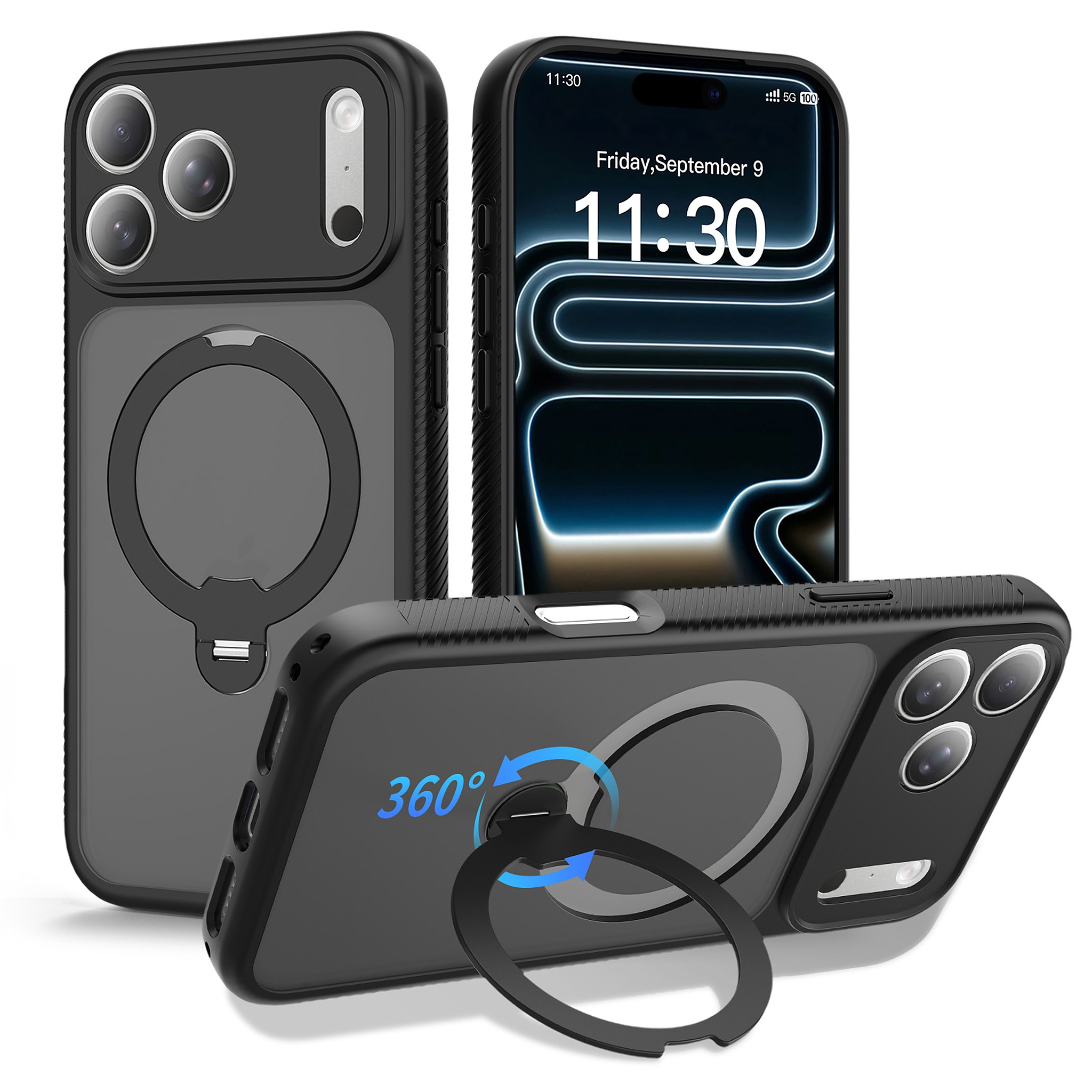 SendaFit 360° Full-Body Two-in-One Case for iPhone 18 Pro Max (Fits iPhone 17 Pro Max) - Black