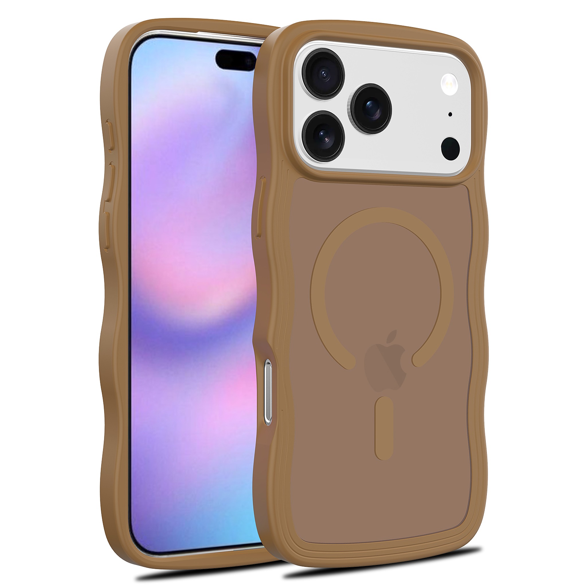 SendaFit Wavy Matte Two-in-One MagSafe Case for iPhone 18 Pro Max (Fits iPhone 17 Pro Max) - Coffee Brown