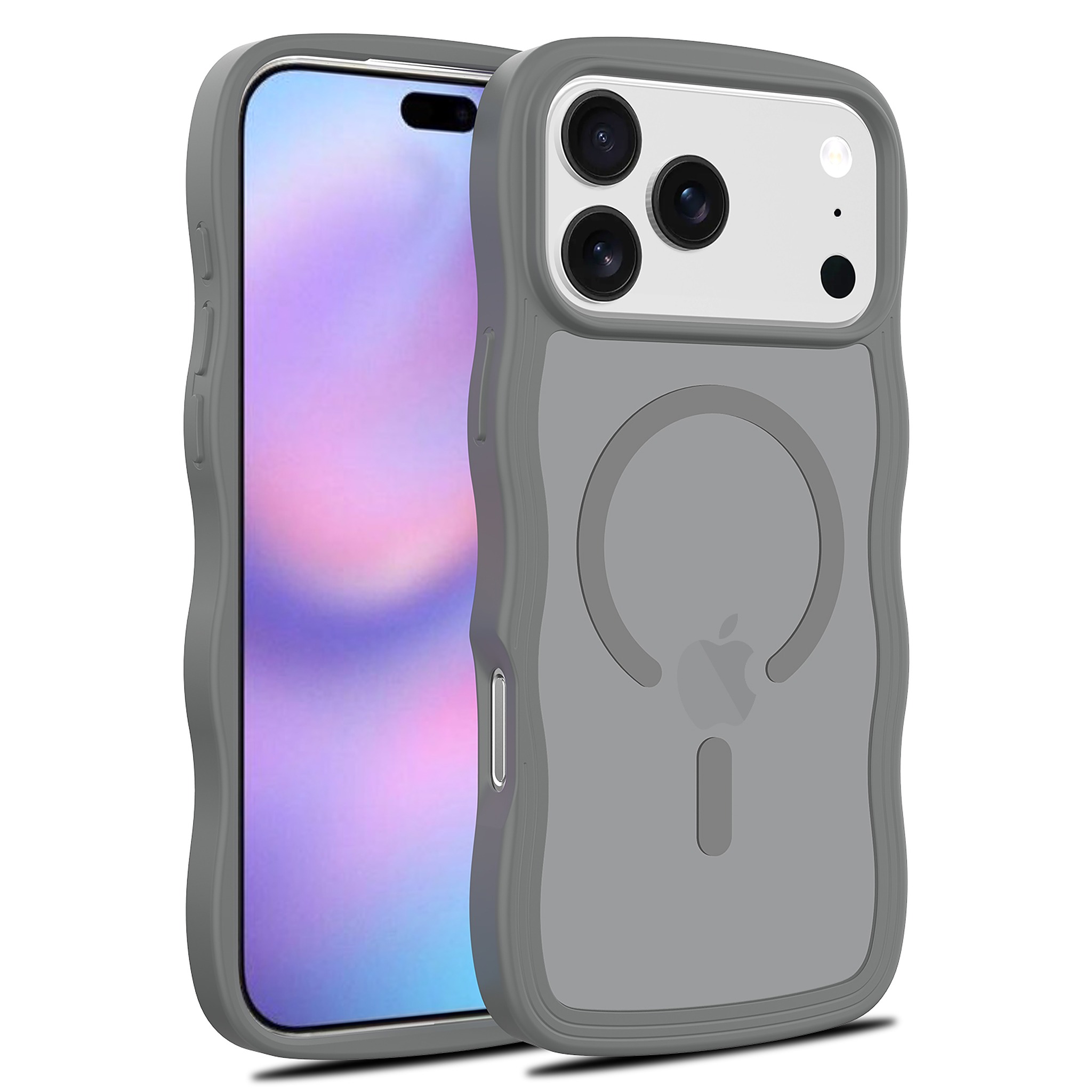 SendaFit Wavy Matte Two-in-One MagSafe Case for iPhone 18 Pro Max (Fits iPhone 17 Pro Max) - Dark Gray