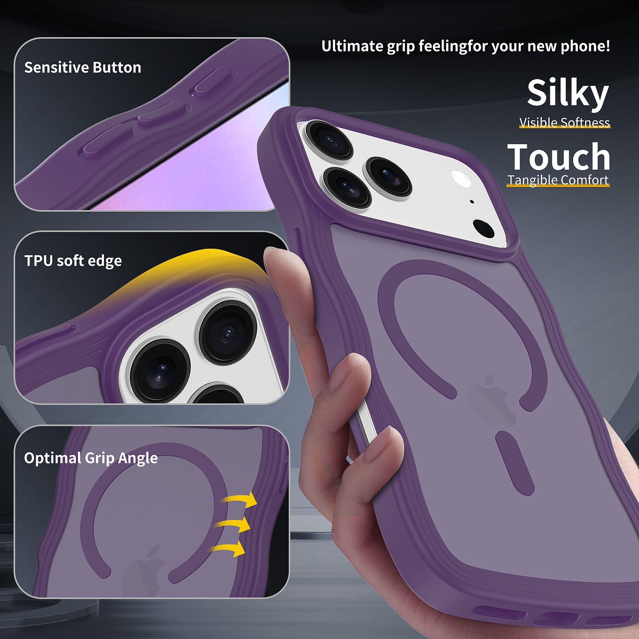 SendaFit Wavy Matte Two-in-One MagSafe Case for iPhone 17 Pro Max & 18 Pro Max detail 7