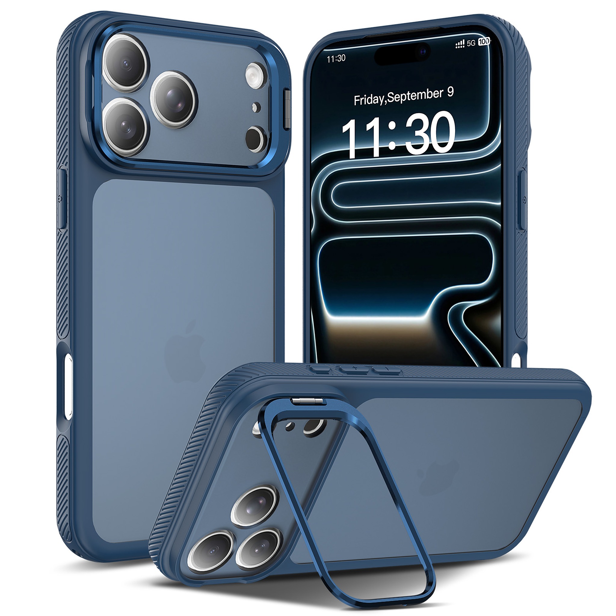 SendaFit Precise-Cutout Camera Stand Case for iPhone 18 Pro Max (Fits iPhone 17 Pro Max) - Royal Blue