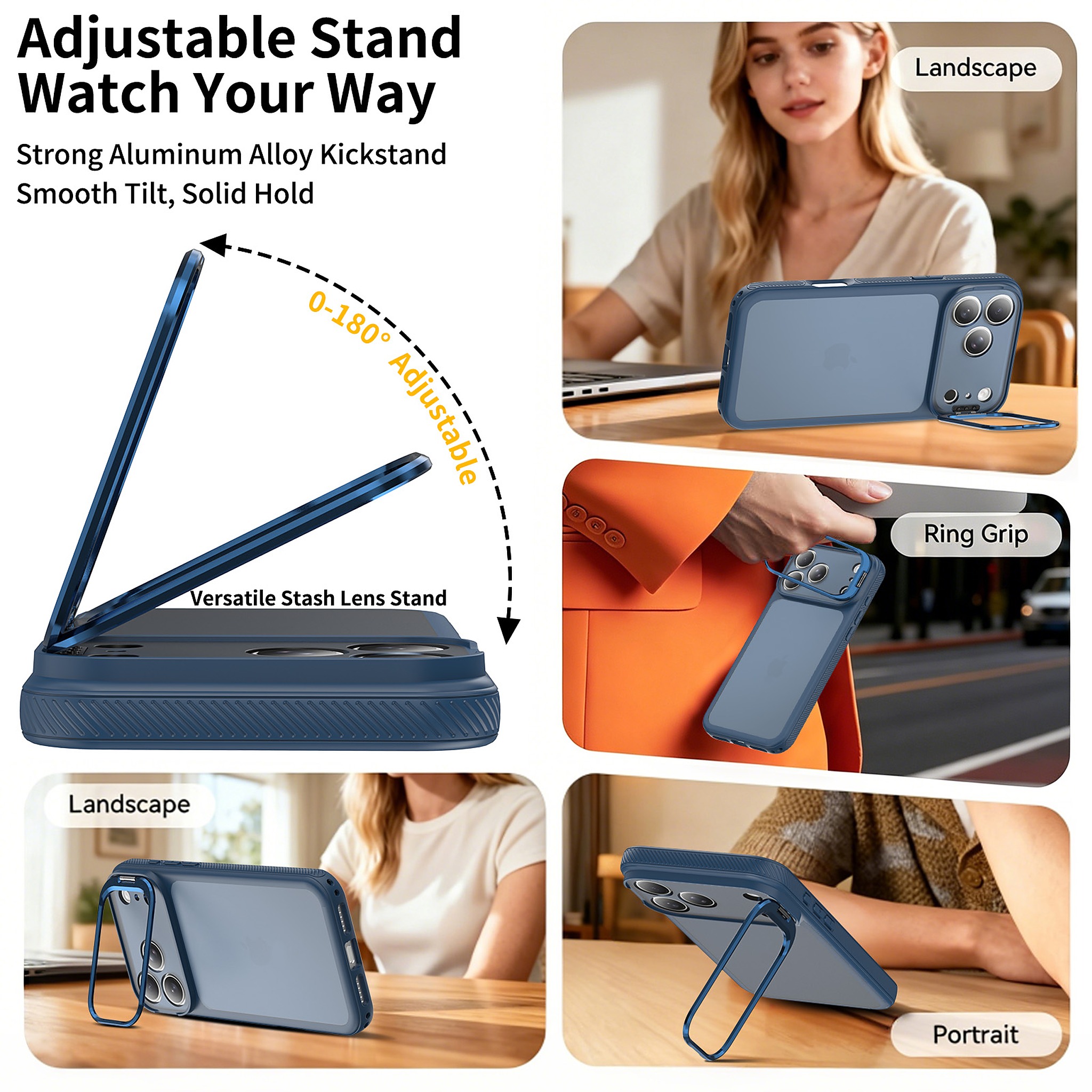 SendaFit Precise-Cutout Camera Stand Case for iPhone 17 Pro Max & 18 Pro Max detail 1