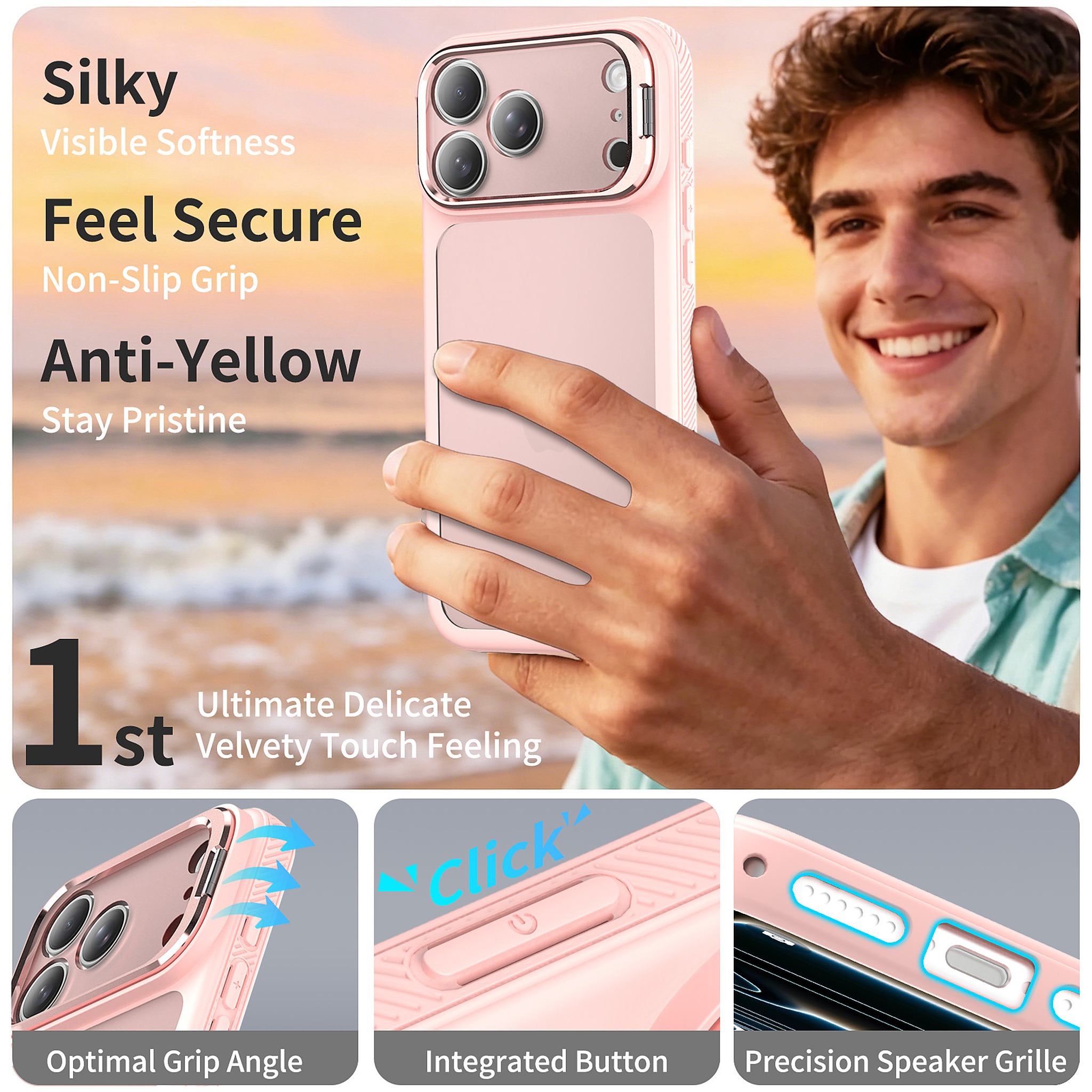 SendaFit Precise-Cutout Camera Stand Case for iPhone 17 Pro Max & 18 Pro Max detail 15